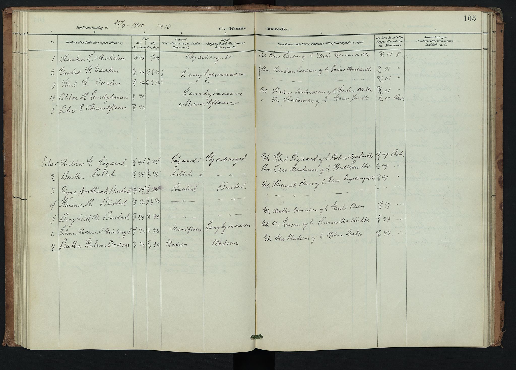 Trysil prestekontor, AV/SAH-PREST-046/H/Ha/Hab/L0008: Parish register (copy) no. 8, 1900-1950, p. 105