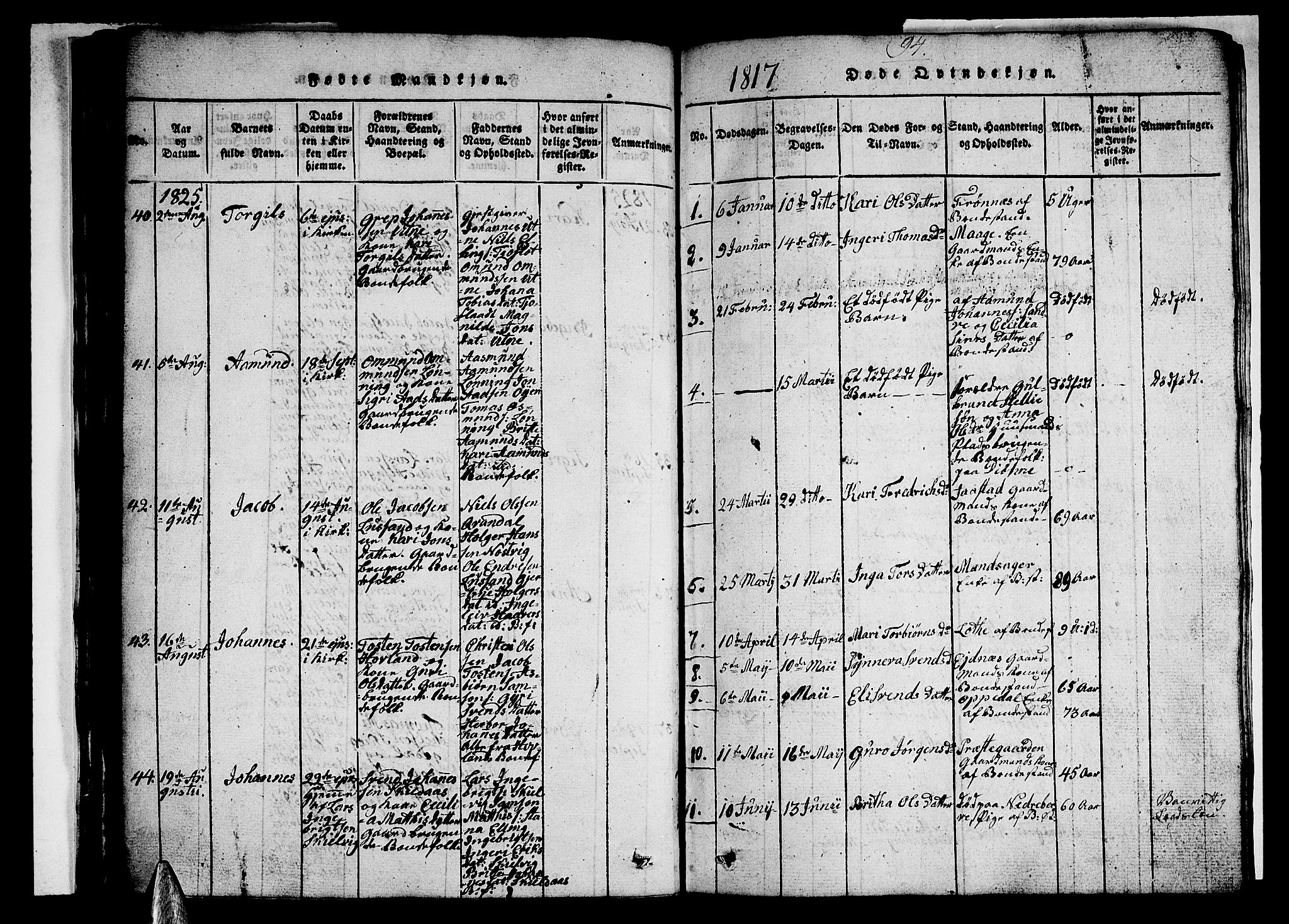 Ullensvang sokneprestembete, SAB/A-78701/H/Hab: Parish register (copy) no. A 3, 1817-1825, p. 94