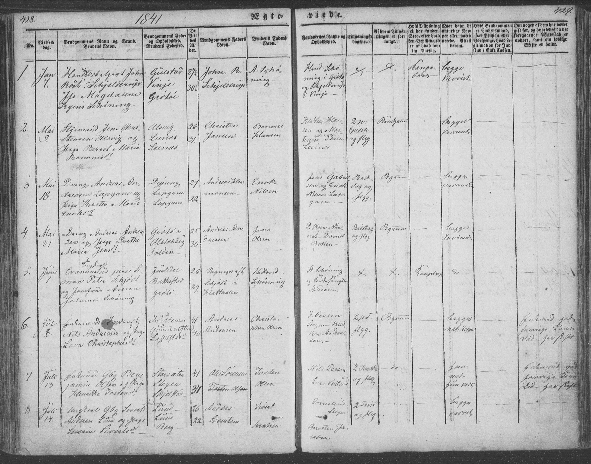 Ministerialprotokoller, klokkerbøker og fødselsregistre - Nordland, AV/SAT-A-1459/855/L0799: Parish register (official) no. 855A07, 1834-1852, p. 428-429