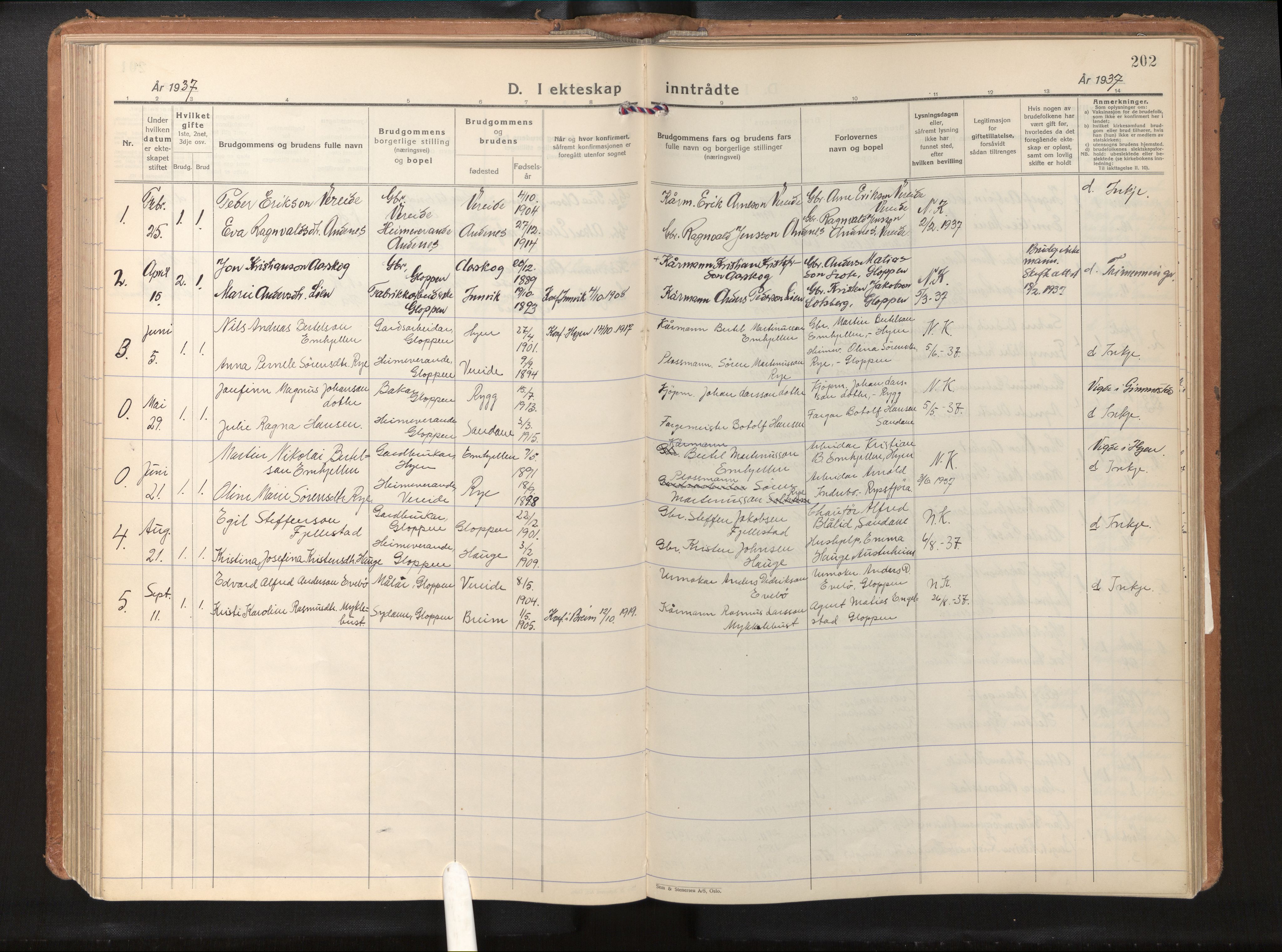 Gloppen sokneprestembete, AV/SAB-A-80101/H/Haa/Haab/L0003: Parish register (official) no. B 3, 1928-1953, p. 201b-202a