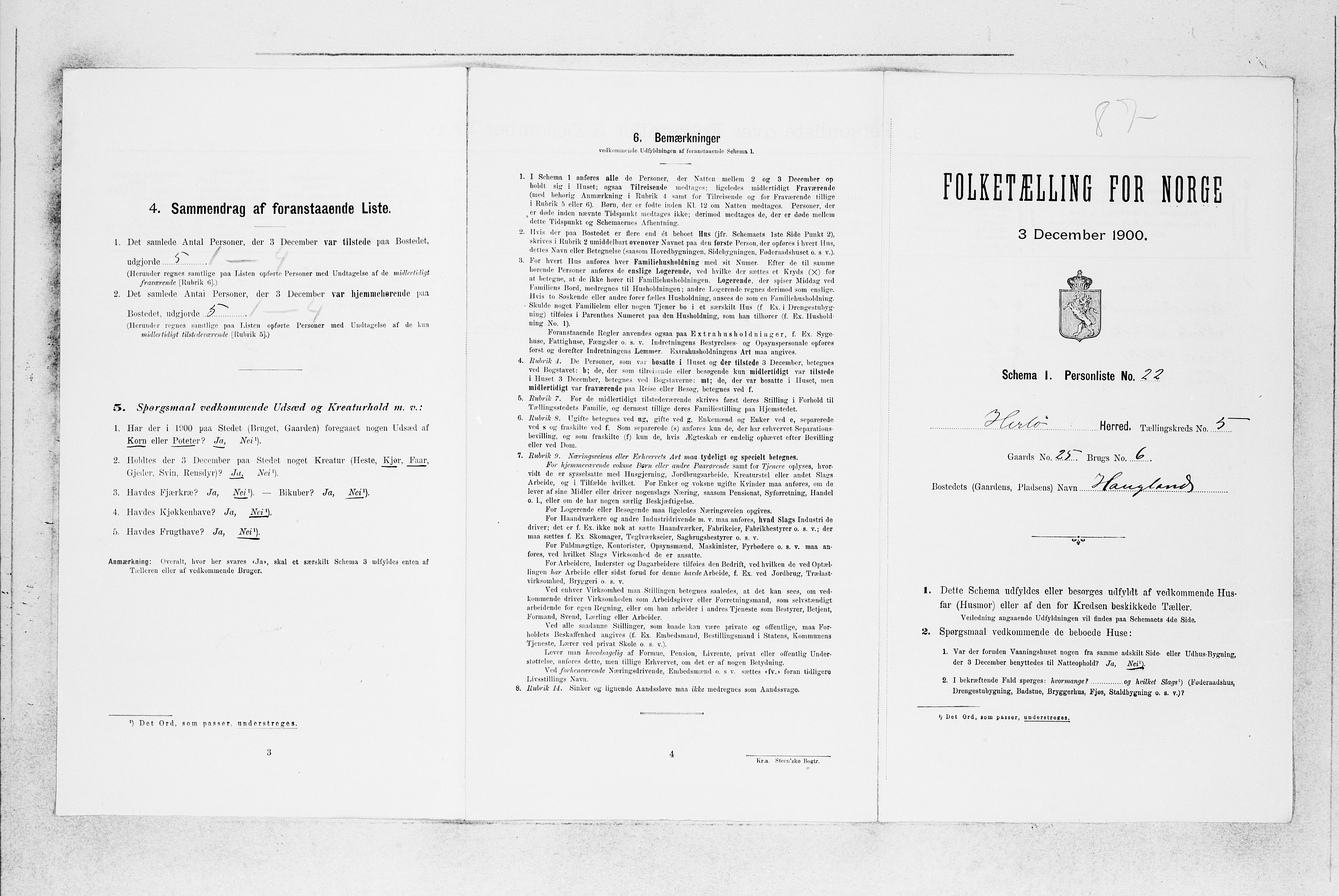 SAB, 1900 census for Herdla, 1900, p. 546