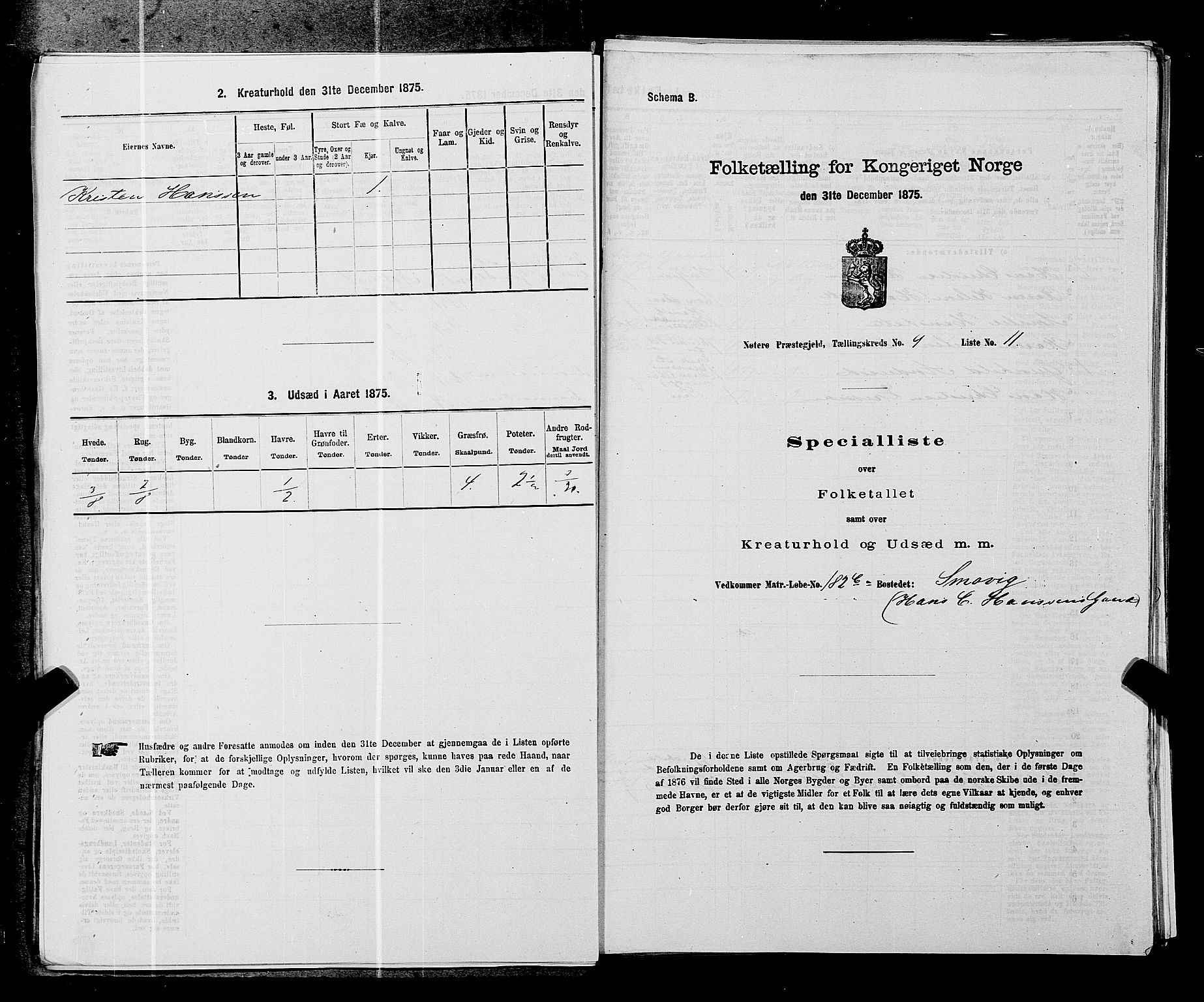 SAKO, 1875 census for 0722P Nøtterøy, 1875, p. 1755