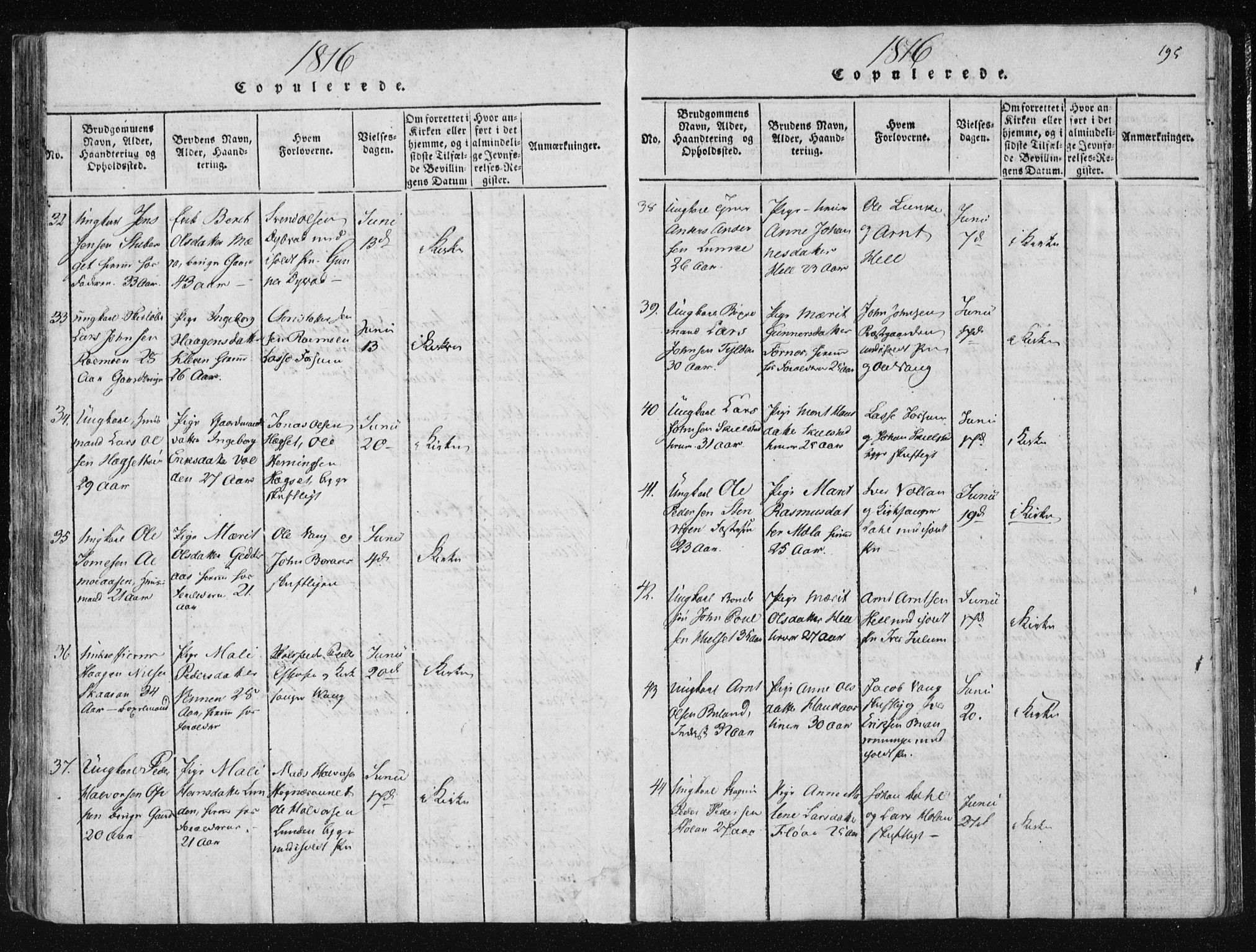 Ministerialprotokoller, klokkerbøker og fødselsregistre - Nord-Trøndelag, AV/SAT-A-1458/709/L0061: Parish register (official) no. 709A08 /1, 1815-1819, p. 195