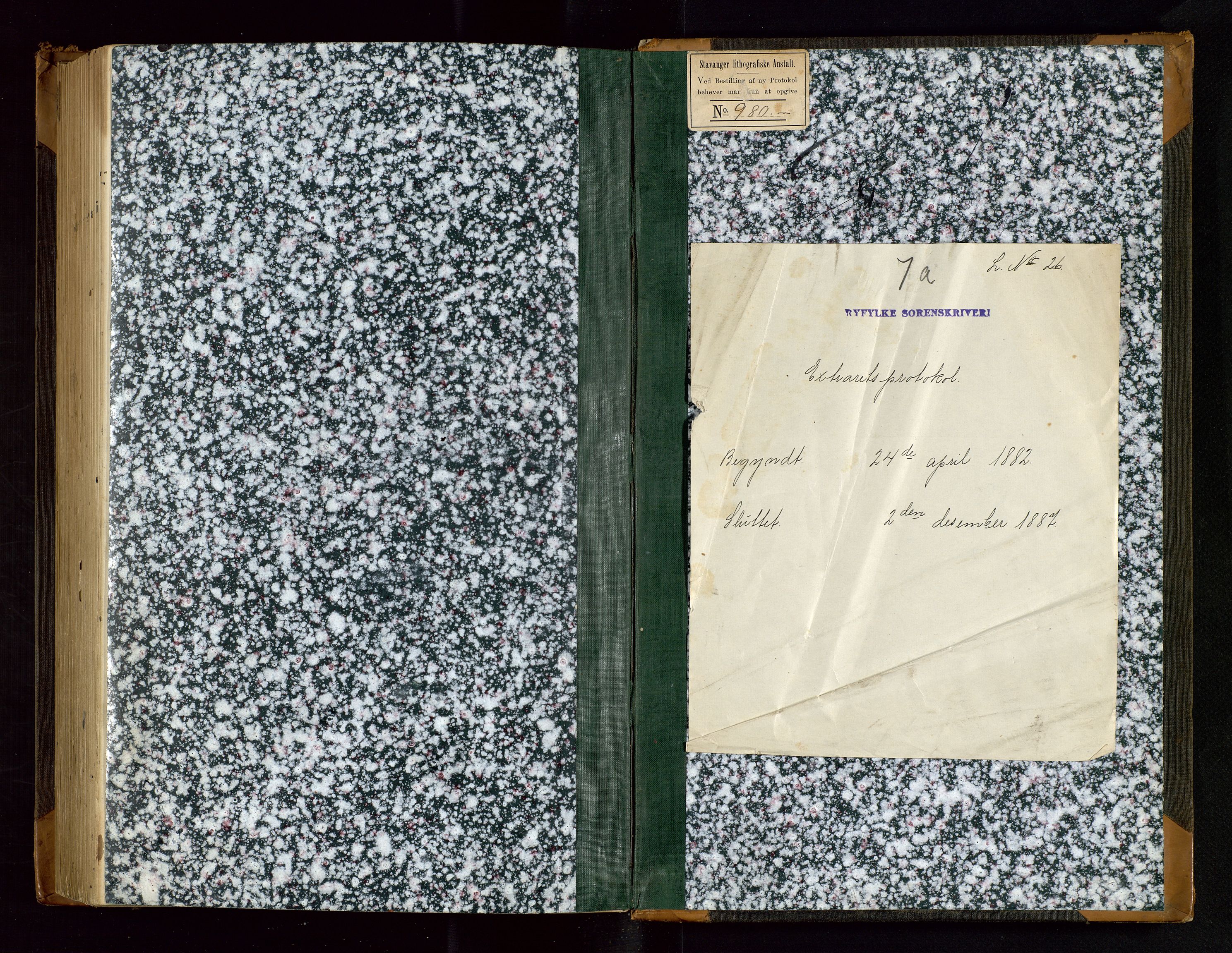 Ryfylke tingrett, AV/SAST-A-100055/001/I/IC/L0013: Ekstrarettsprotokoll, 1882-1887