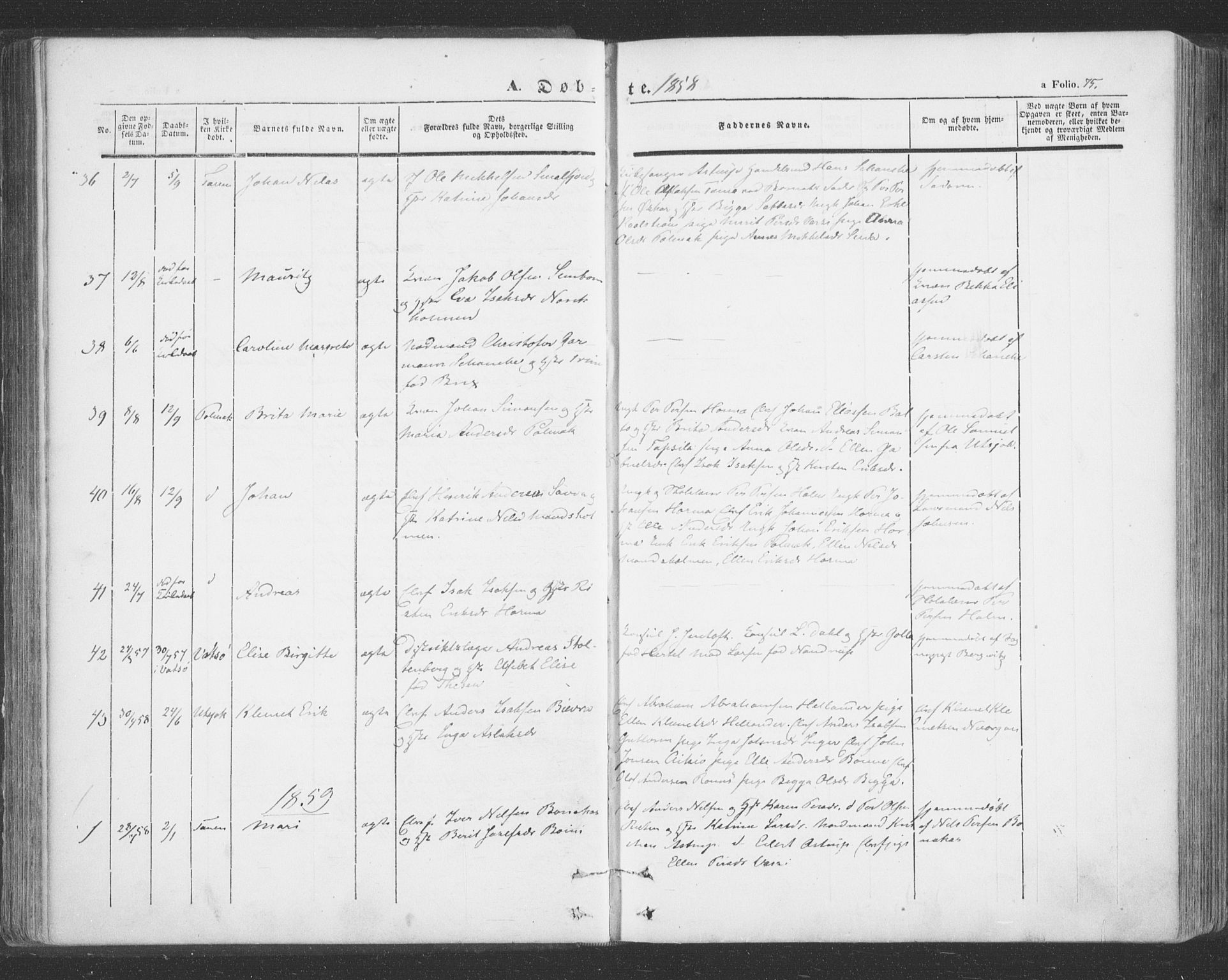 Tana sokneprestkontor, SATØ/S-1334/H/Ha/L0001kirke: Parish register (official) no. 1, 1846-1861, p. 75