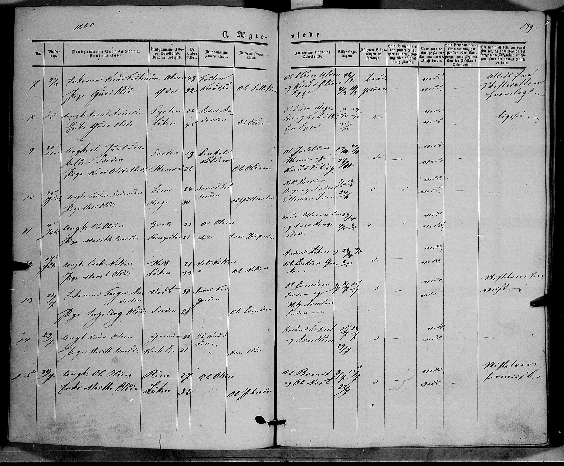 Vestre Slidre prestekontor, AV/SAH-PREST-136/H/Ha/Haa/L0002: Parish register (official) no. 2, 1856-1864, p. 139