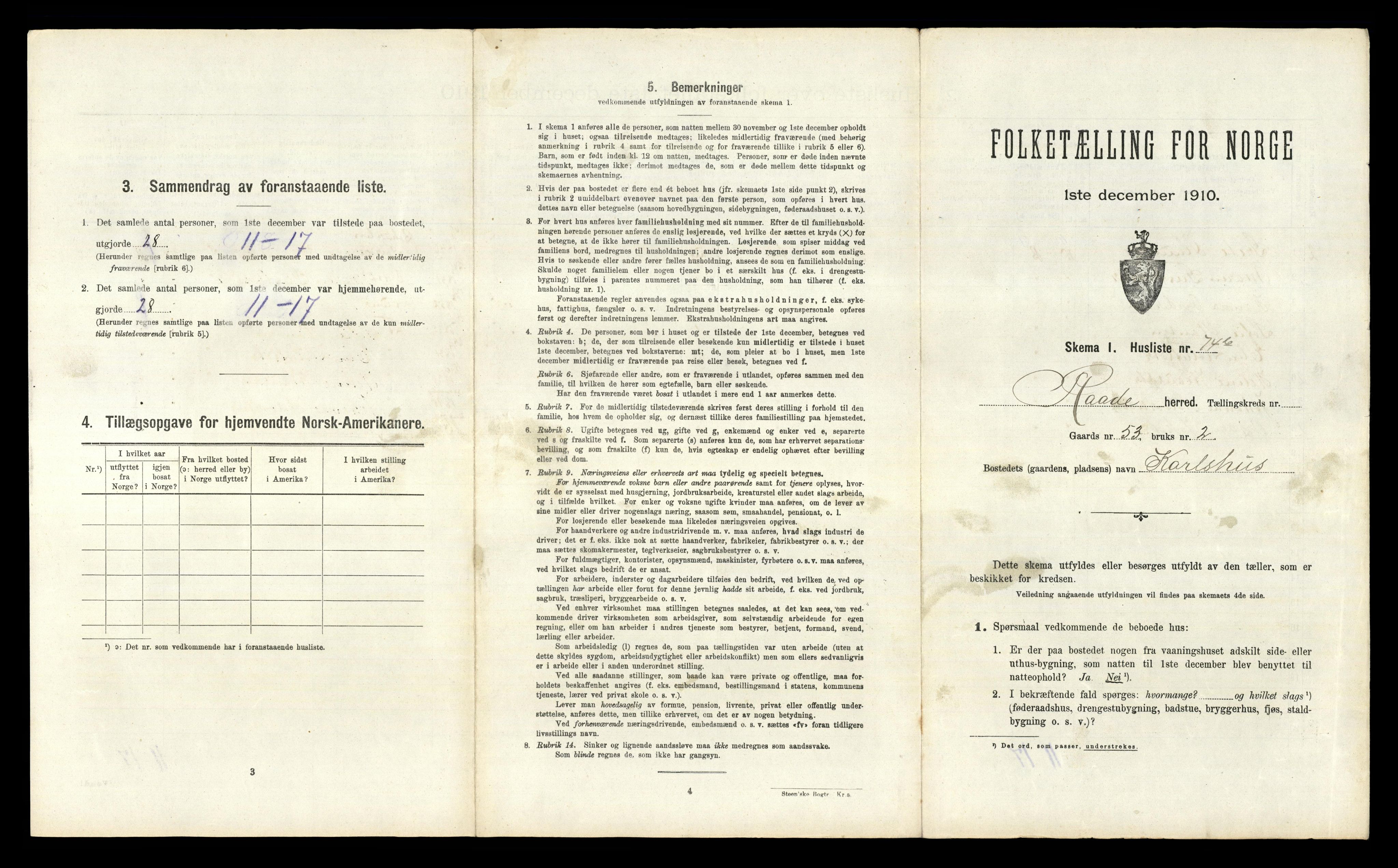 RA, 1910 census for Råde, 1910, p. 384