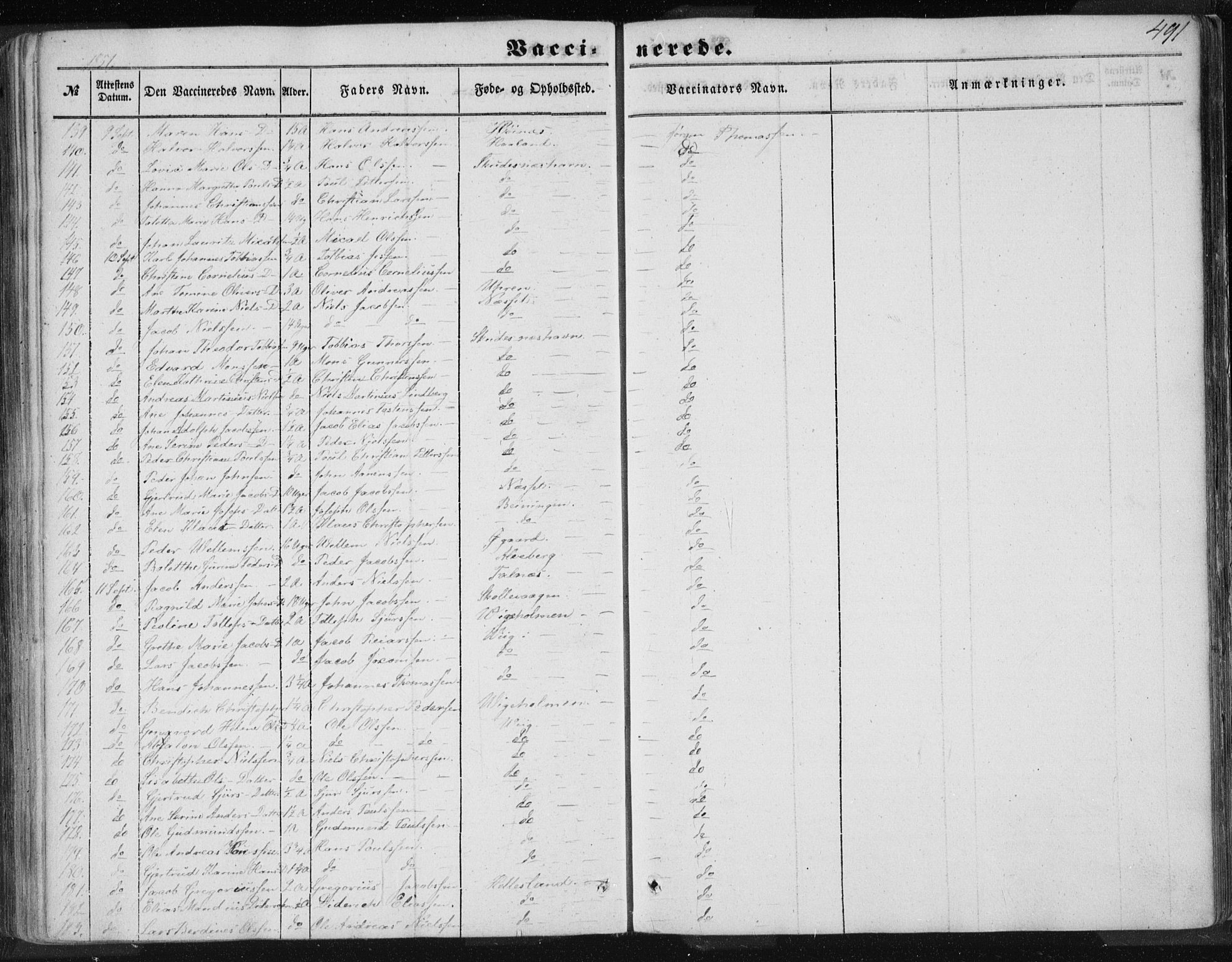 Skudenes sokneprestkontor, SAST/A -101849/H/Ha/Haa/L0005: Parish register (official) no. A 3.2, 1847-1863, p. 491