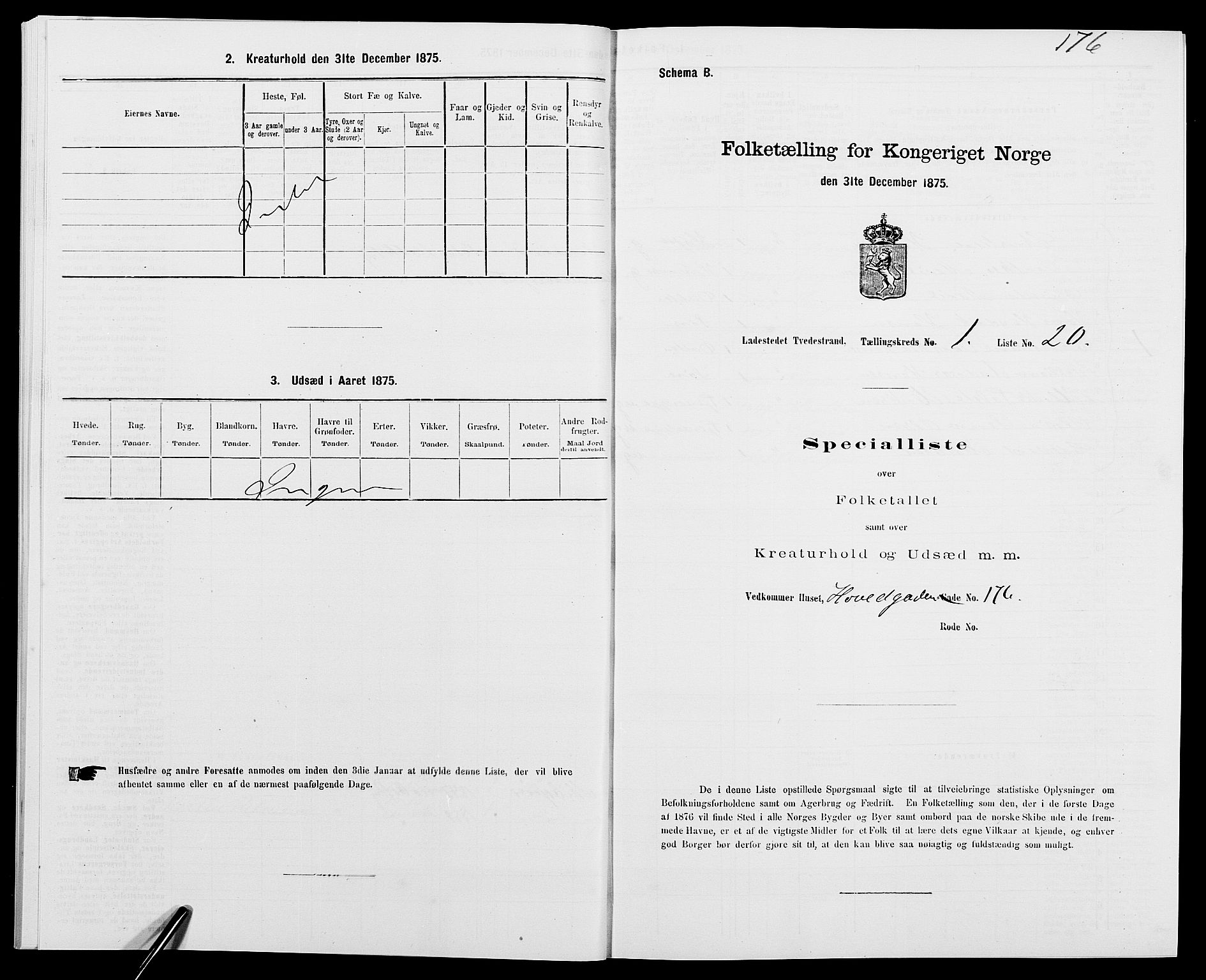 SAK, 1875 census for 0902B Holt/Tvedestrand, 1875, p. 47