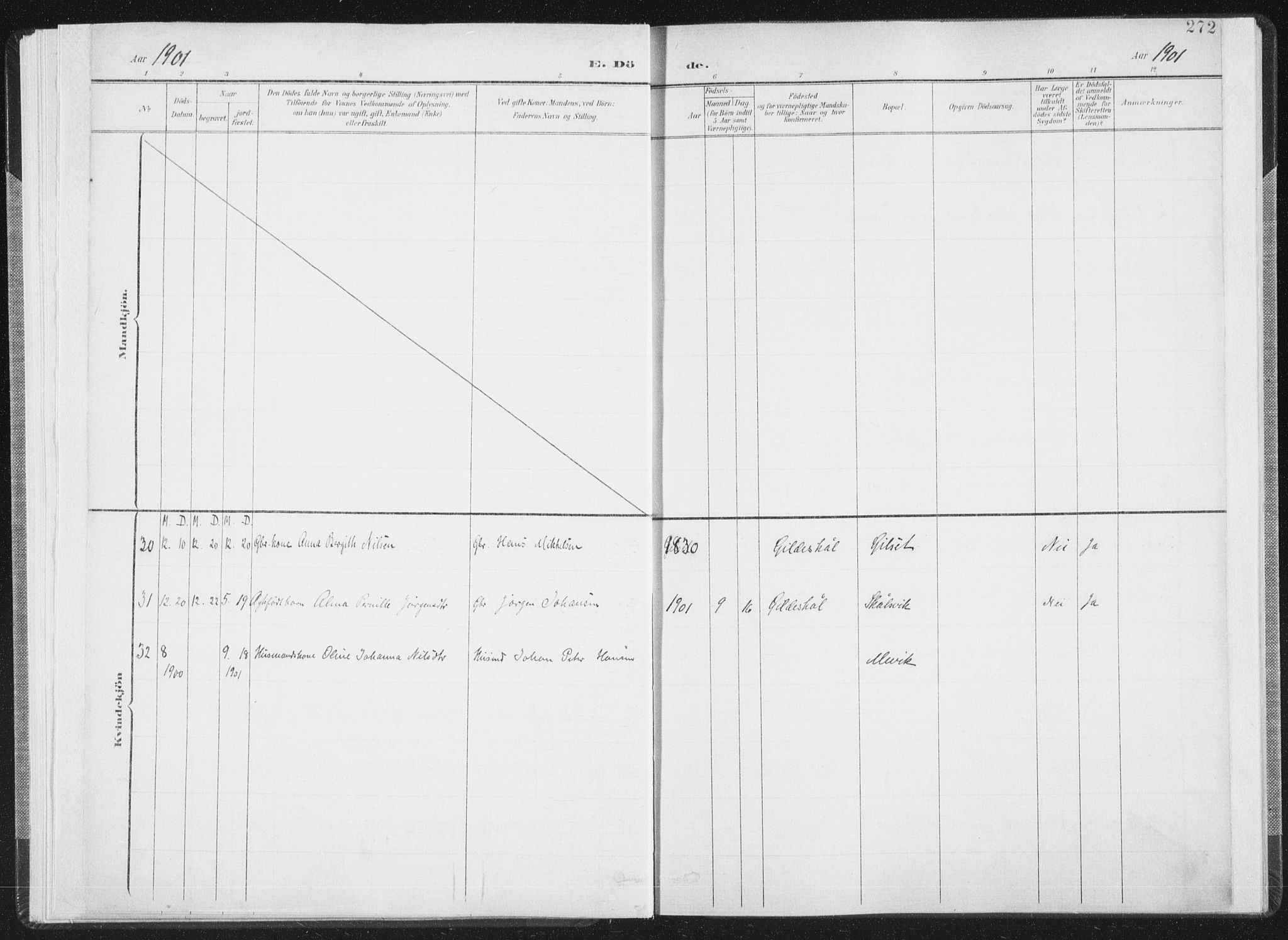 Ministerialprotokoller, klokkerbøker og fødselsregistre - Nordland, AV/SAT-A-1459/805/L0103: Parish register (official) no. 805A08II, 1900-1909, p. 272