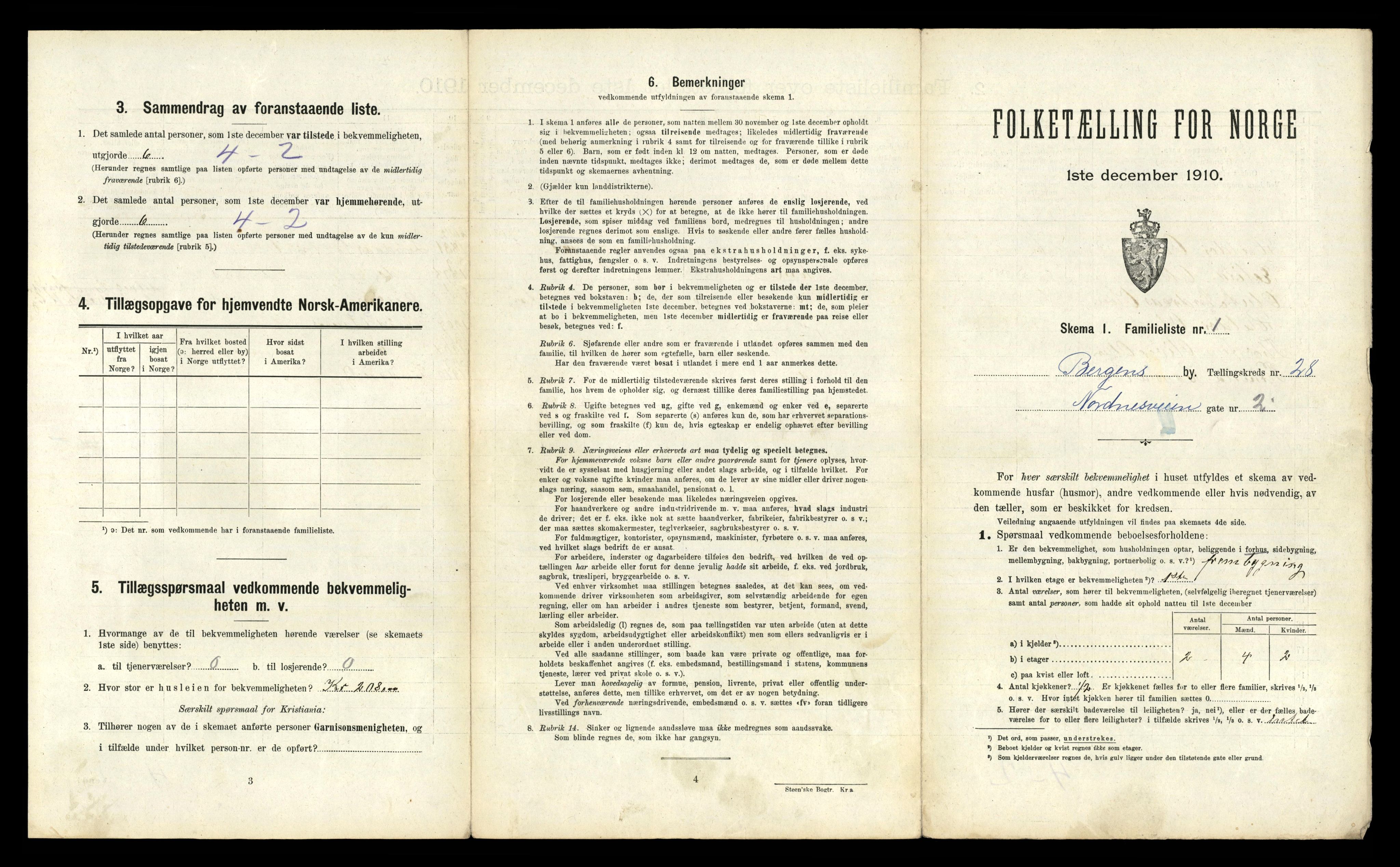 RA, 1910 census for Bergen, 1910, p. 9047