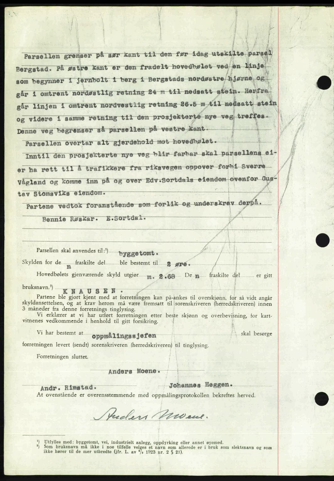 Nordmøre sorenskriveri, AV/SAT-A-4132/1/2/2Ca: Mortgage book no. A116, 1950-1950, Diary no: : 2598/1950