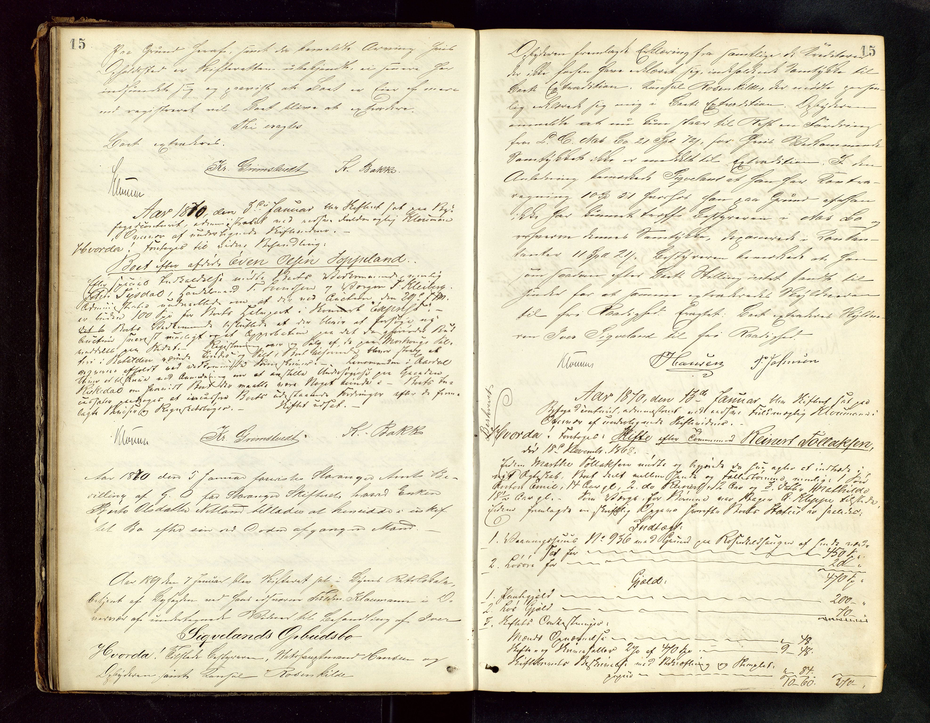 Stavanger byfogd, AV/SAST-A-101408/001/5/50/503BB/L0014: Skifteforhandlingsprotokoll, 1869-1873, p. 15