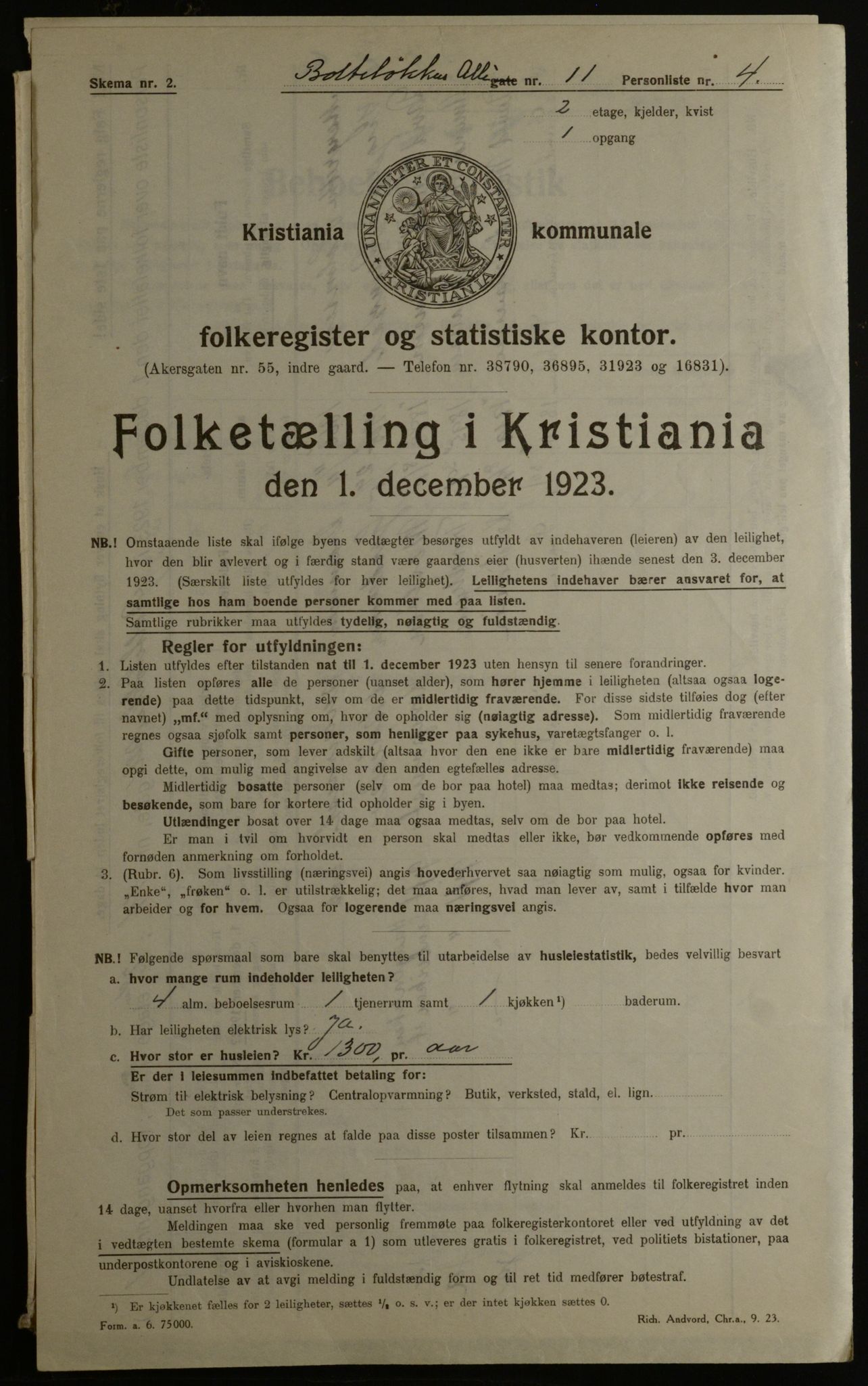 OBA, Municipal Census 1923 for Kristiania, 1923, p. 8775