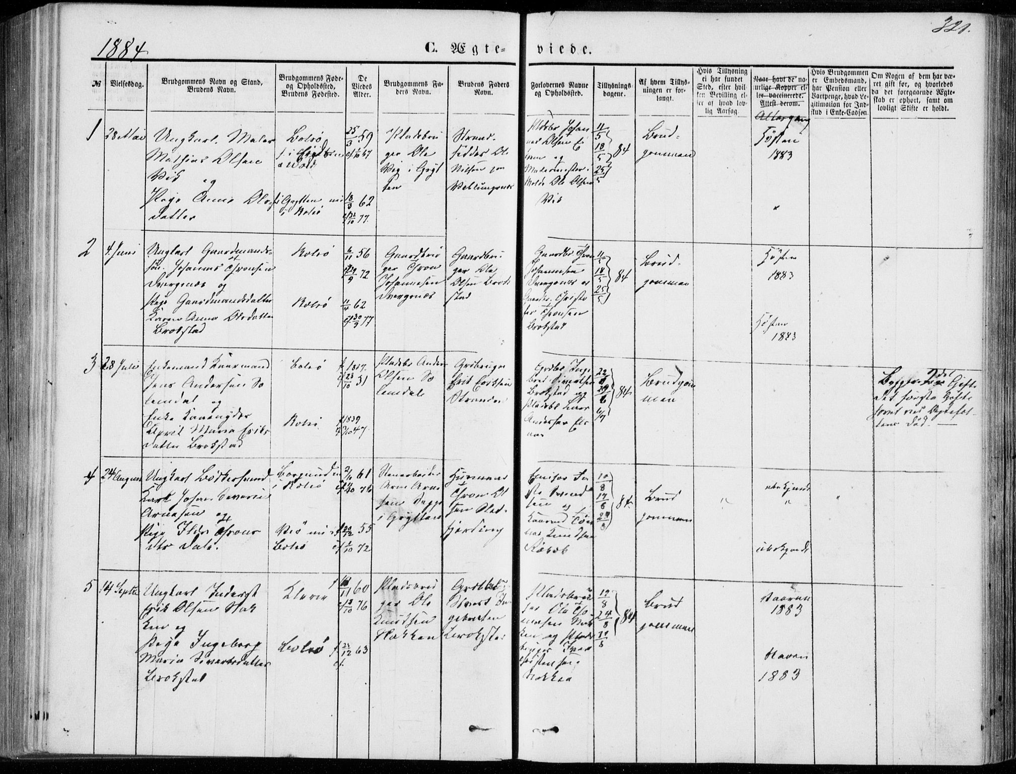 Ministerialprotokoller, klokkerbøker og fødselsregistre - Møre og Romsdal, SAT/A-1454/555/L0655: Parish register (official) no. 555A05, 1869-1886, p. 321