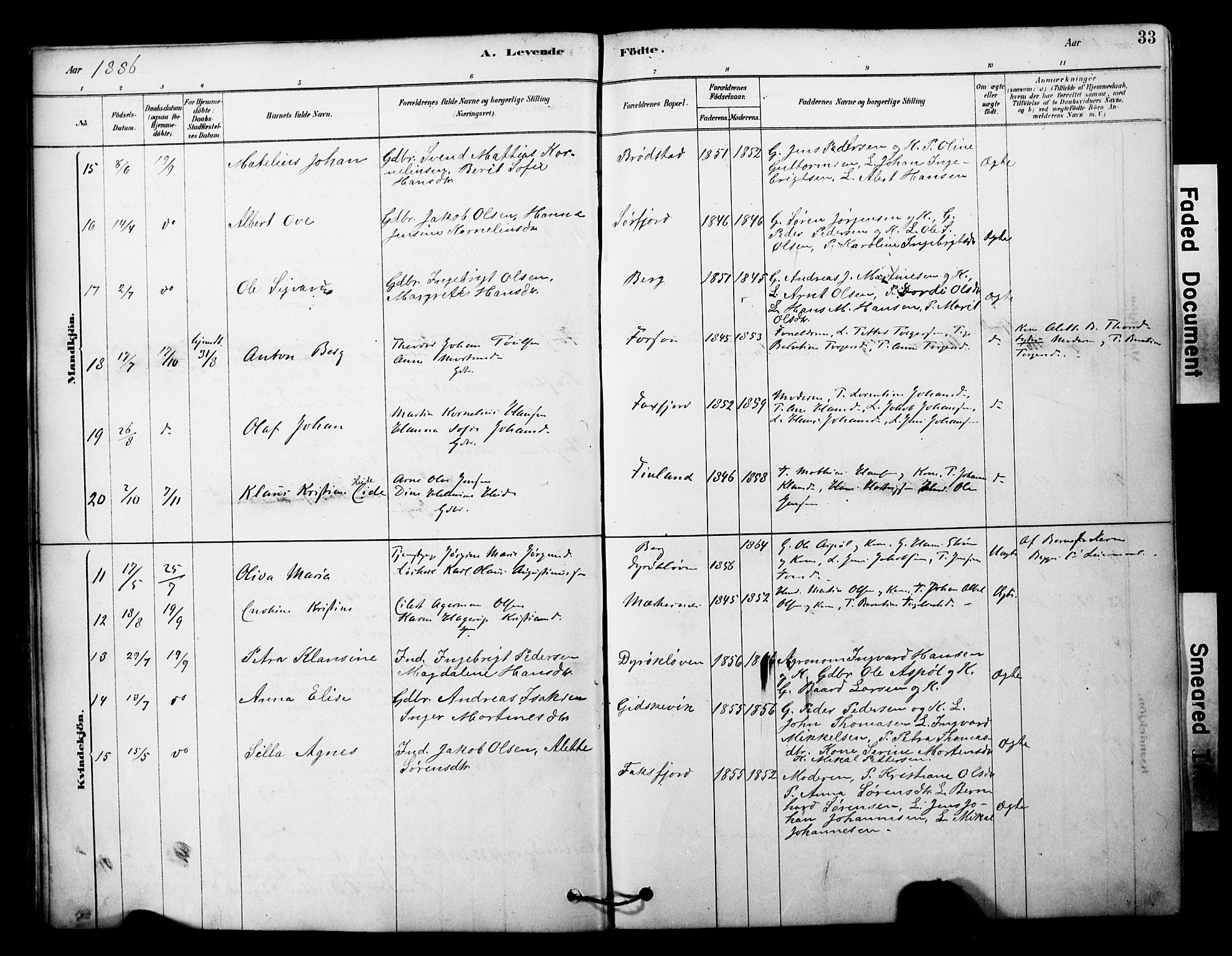 Tranøy sokneprestkontor, AV/SATØ-S-1313/I/Ia/Iaa/L0011kirke: Parish register (official) no. 11, 1878-1904, p. 33