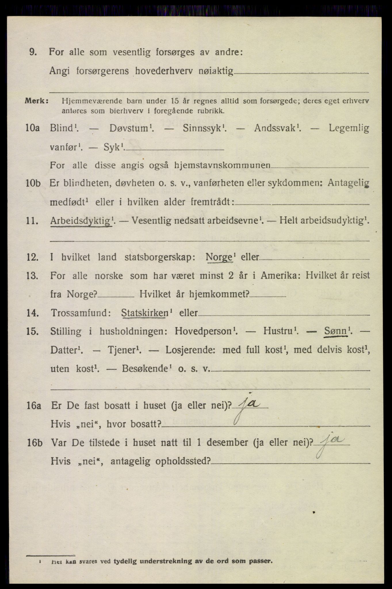 SAK, 1920 census for Sør-Audnedal, 1920, p. 1592