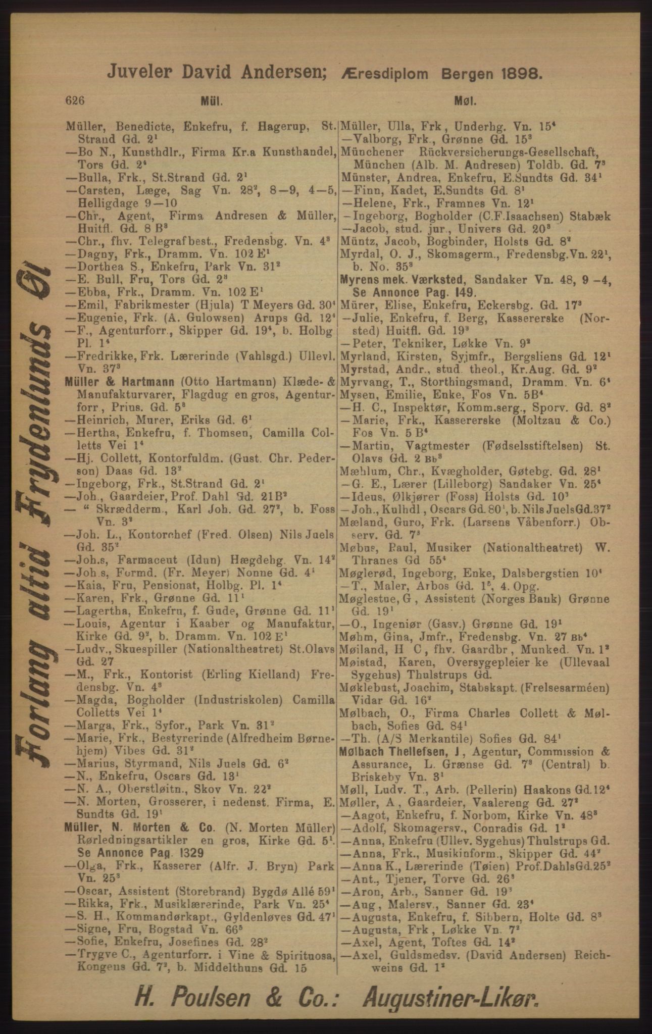 Kristiania/Oslo adressebok, PUBL/-, 1905, p. 626