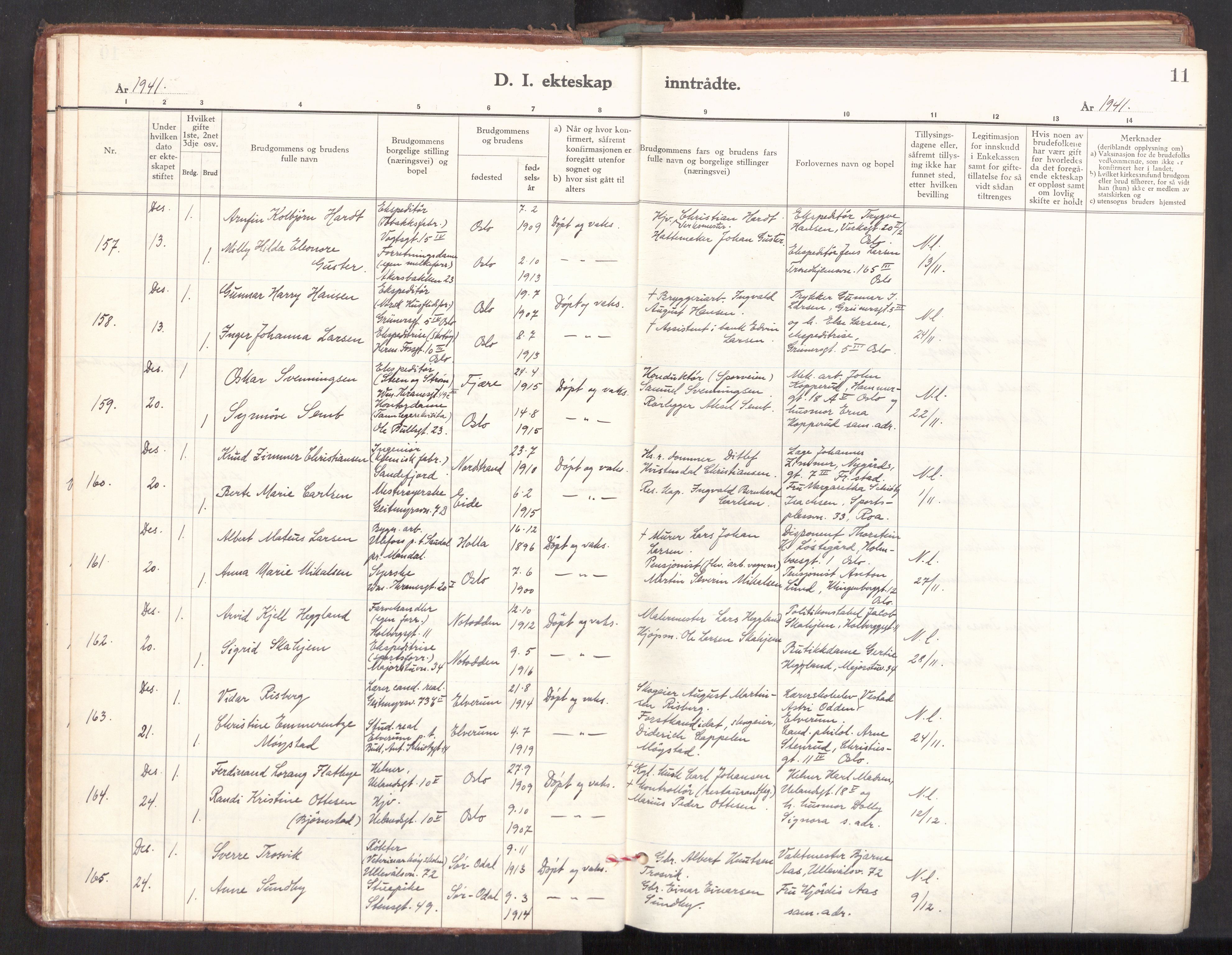 Gamle Aker prestekontor Kirkebøker, AV/SAO-A-10617a/F/L0022: Parish register (official) no. 22, 1941-1952, p. 11