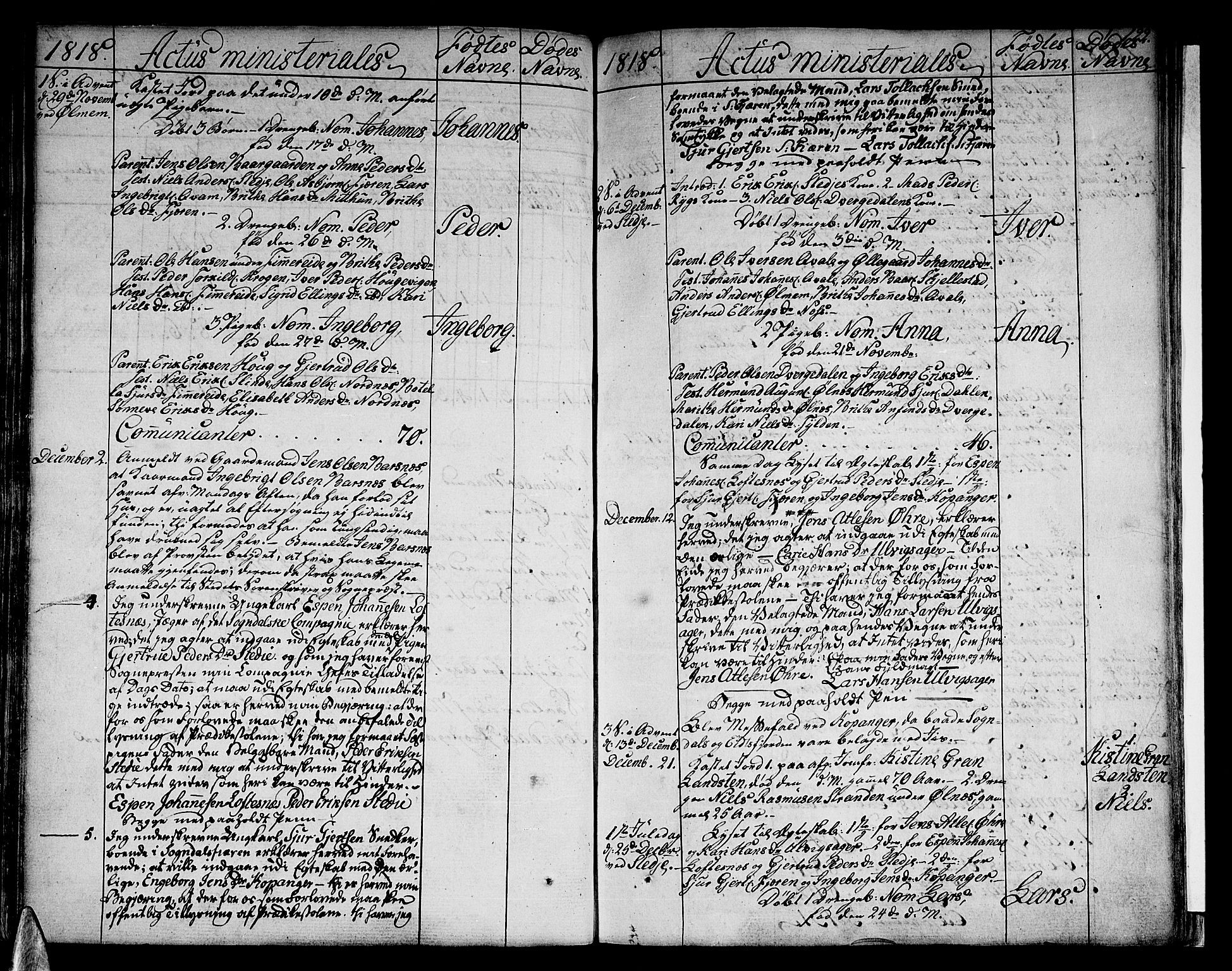 Sogndal sokneprestembete, AV/SAB-A-81301/H/Haa/Haaa/L0009: Parish register (official) no. A 9, 1809-1821, p. 122