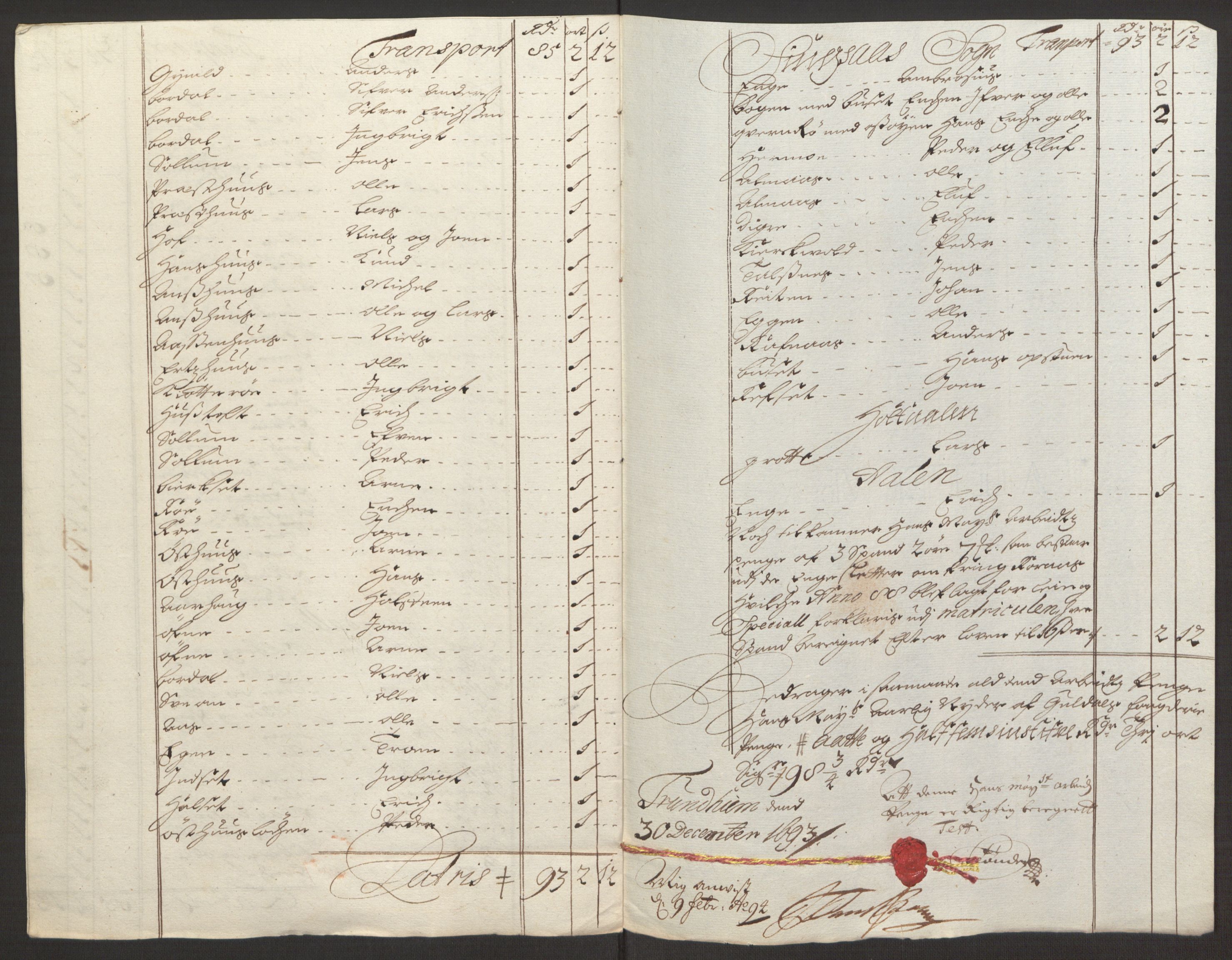 Rentekammeret inntil 1814, Reviderte regnskaper, Fogderegnskap, RA/EA-4092/R59/L3943: Fogderegnskap Gauldal, 1693, p. 142