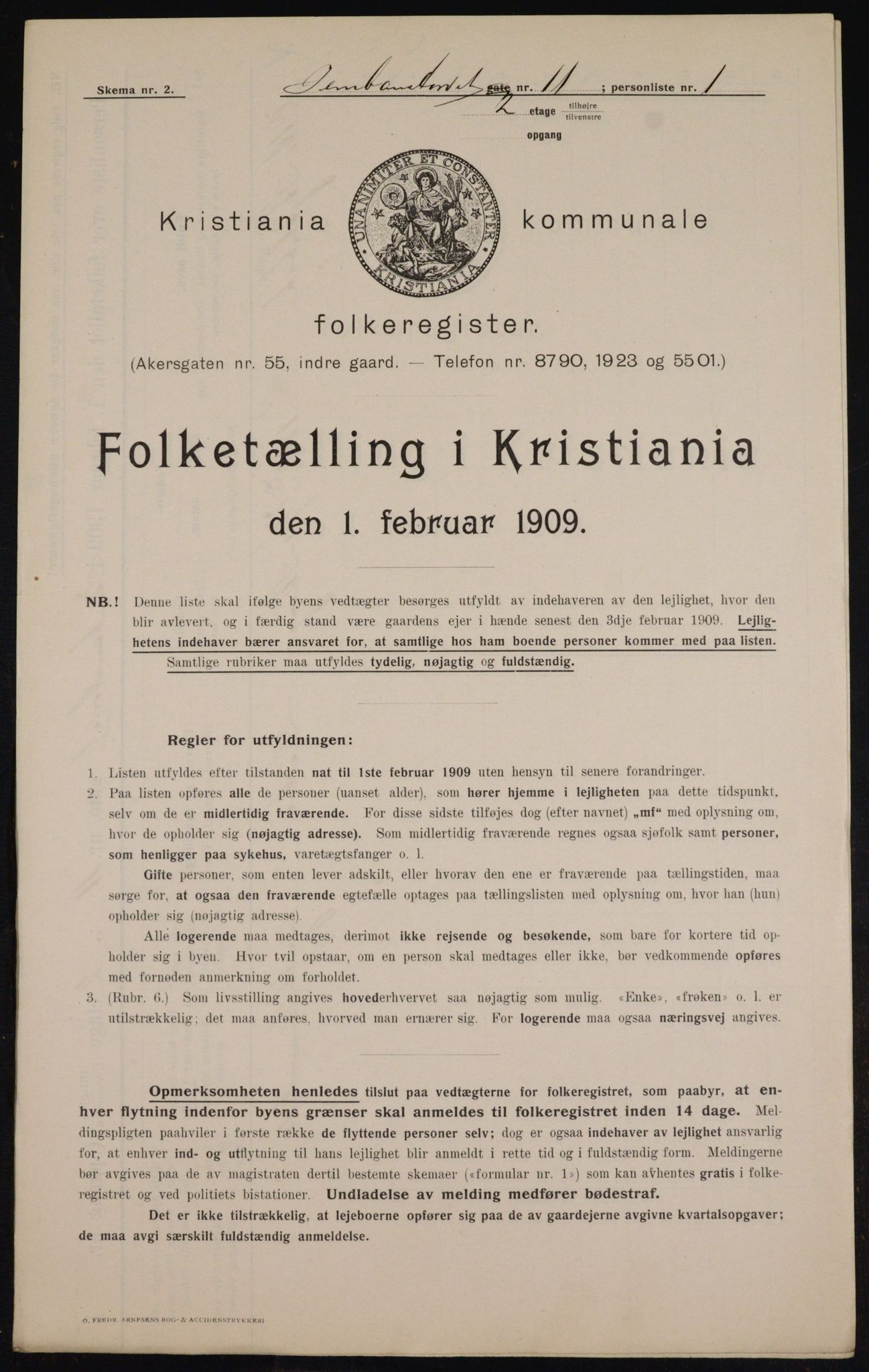 OBA, Municipal Census 1909 for Kristiania, 1909, p. 42891