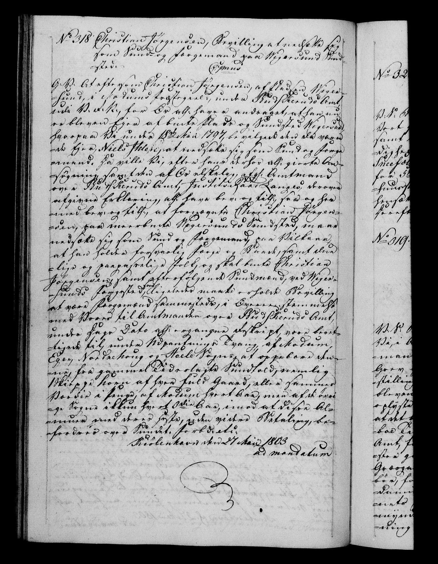 Danske Kanselli 1800-1814, RA/EA-3024/H/Hf/Hfb/Hfba/L0002: Registranter, 1802-1804, p. 153b