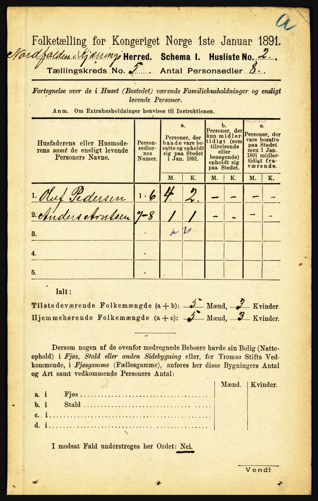 RA, 1891 census for 1846 Nordfold-Kjerringøy, 1891, p. 1128