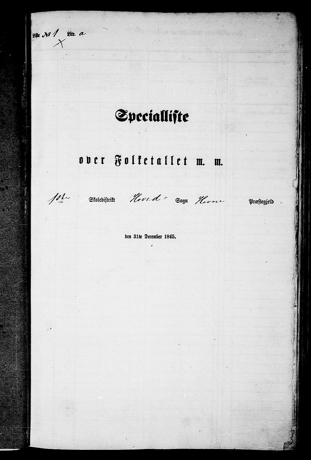 RA, 1865 census for Hemne, 1865, p. 13