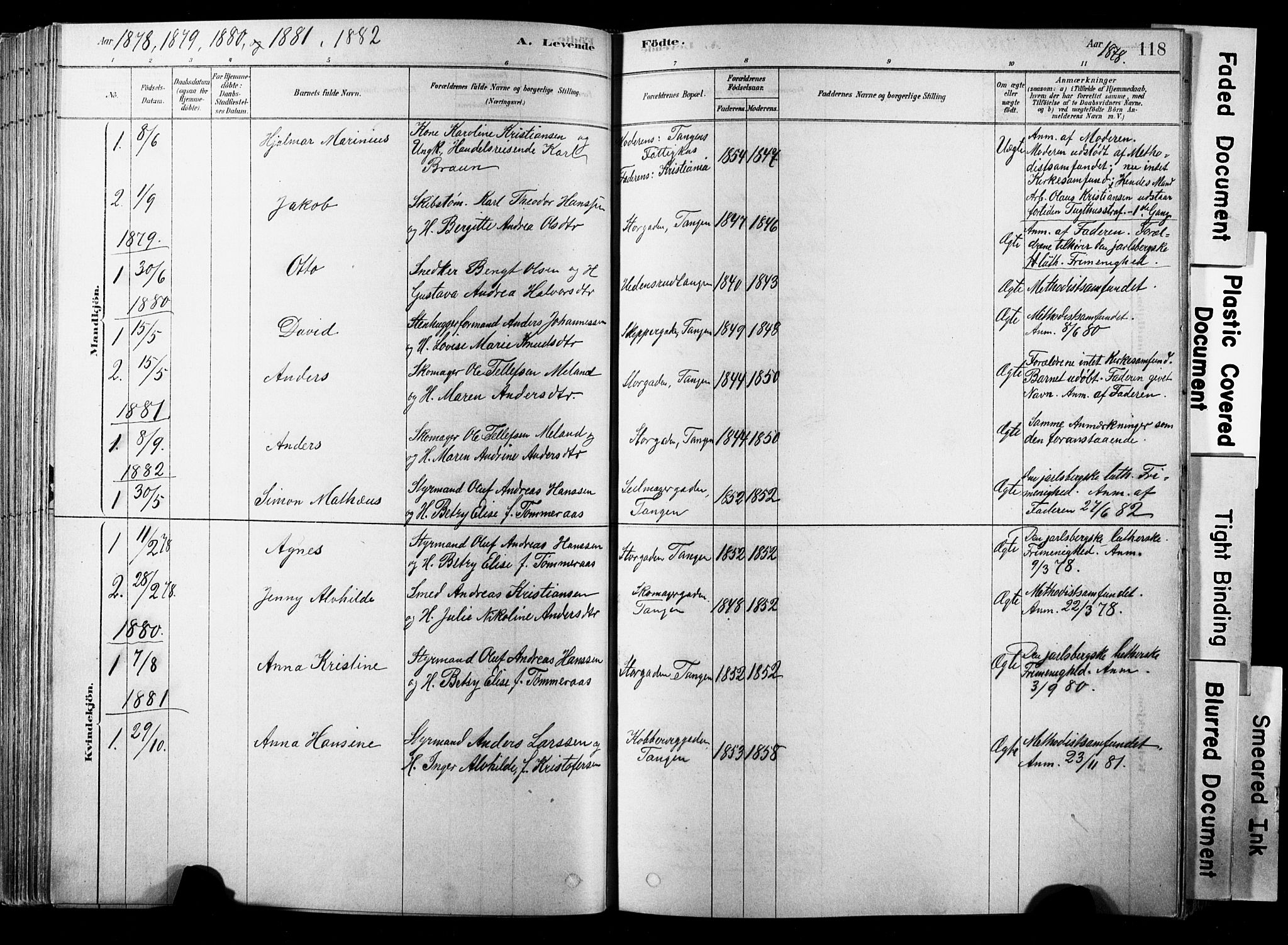 Strømsø kirkebøker, SAKO/A-246/F/Fb/L0006: Parish register (official) no. II 6, 1879-1910, p. 118