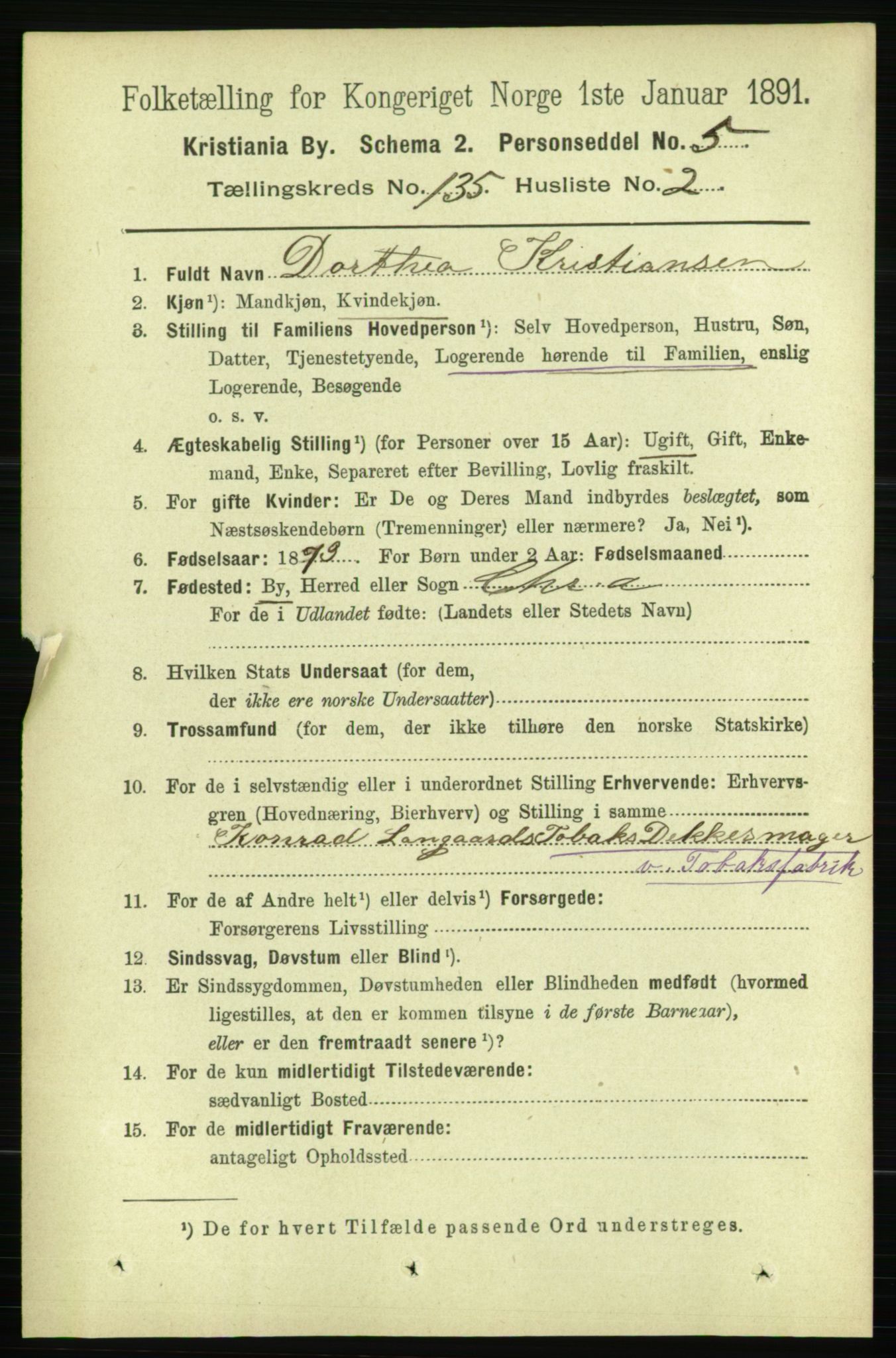 RA, 1891 census for 0301 Kristiania, 1891, p. 74556