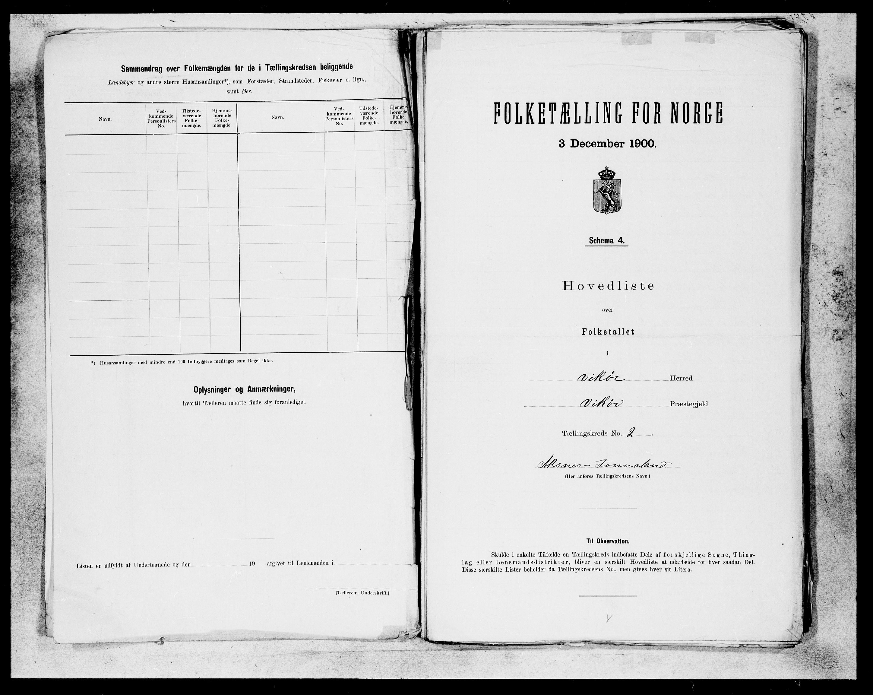 SAB, 1900 census for Kvam, 1900, p. 3