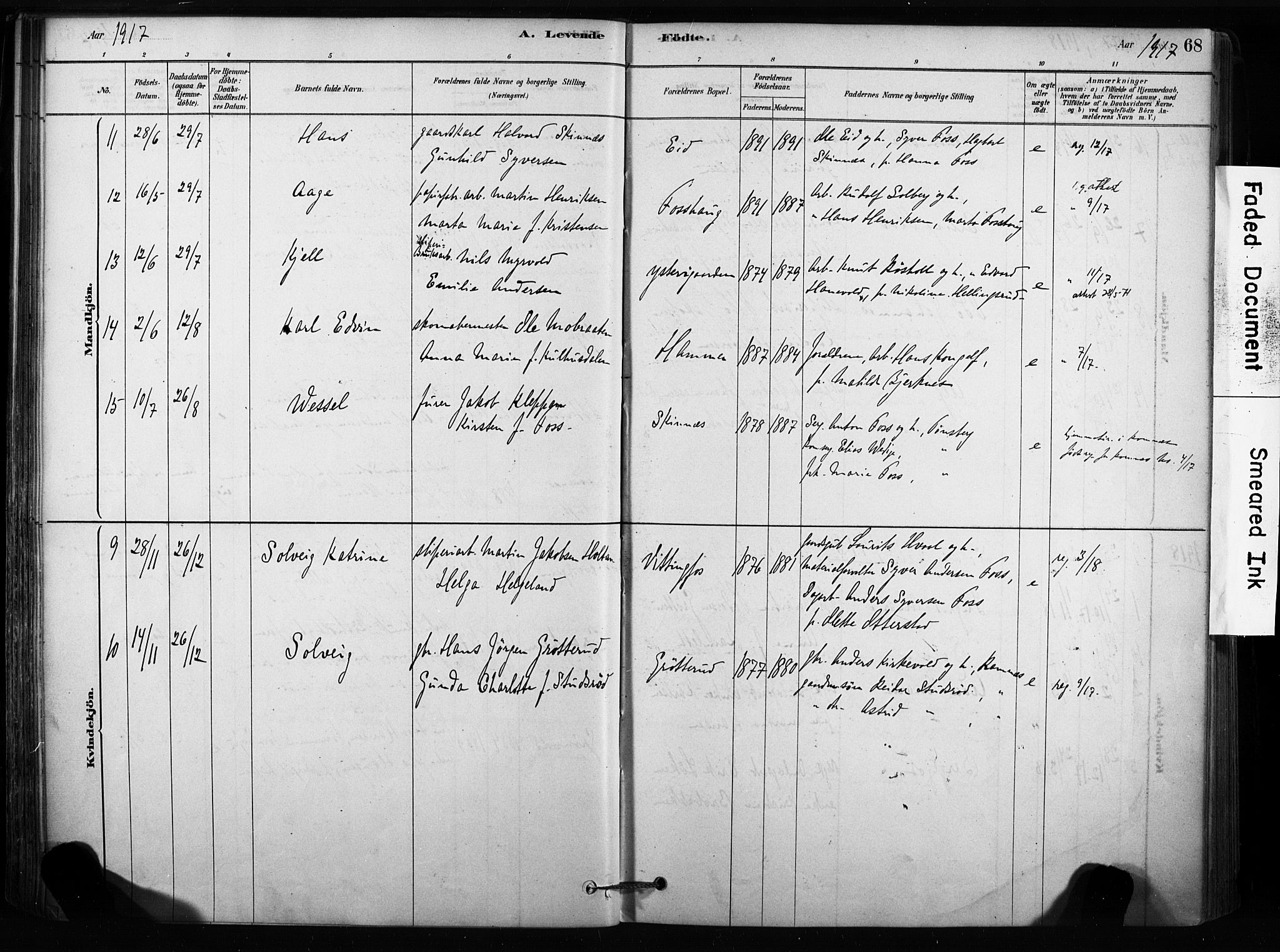 Sandsvær kirkebøker, AV/SAKO-A-244/F/Fc/L0001: Parish register (official) no. III 1, 1878-1923, p. 68