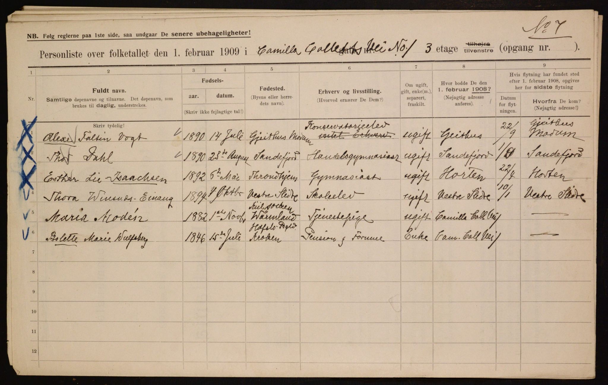 OBA, Municipal Census 1909 for Kristiania, 1909, p. 10402