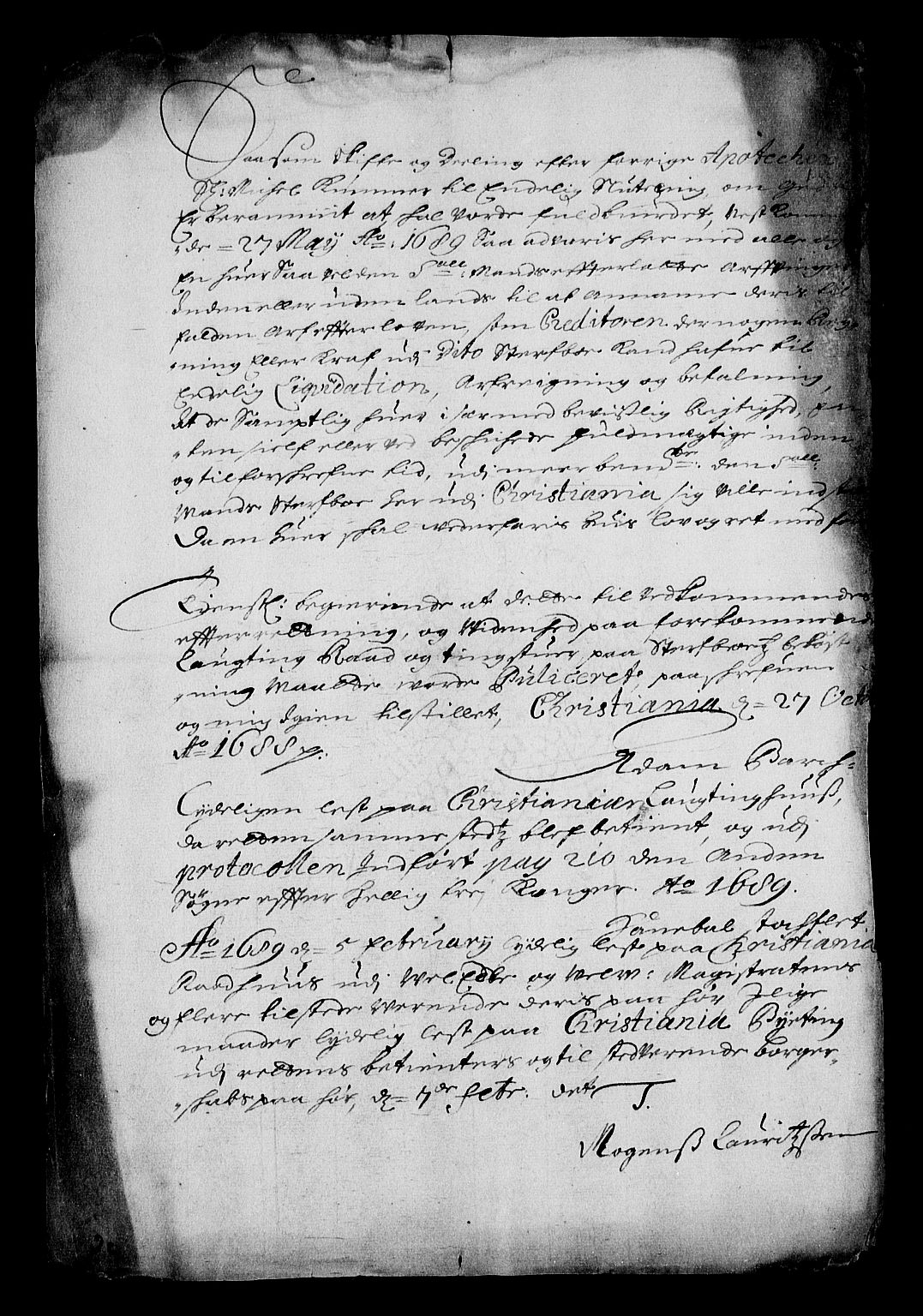 Stattholderembetet 1572-1771, RA/EA-2870/Af/L0002: Avskrifter av vedlegg til originale supplikker, nummerert i samsvar med supplikkbøkene, 1687-1689, p. 335
