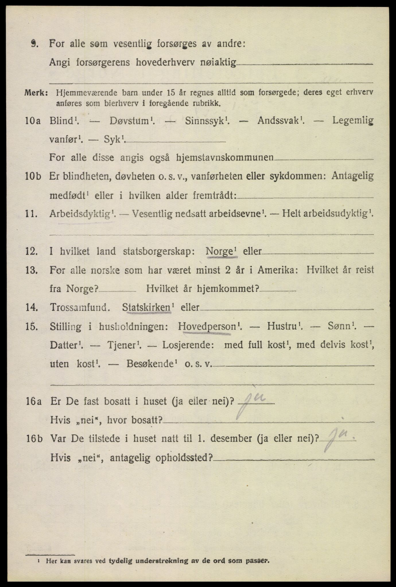 SAH, 1920 census for Stange, 1920, p. 15158