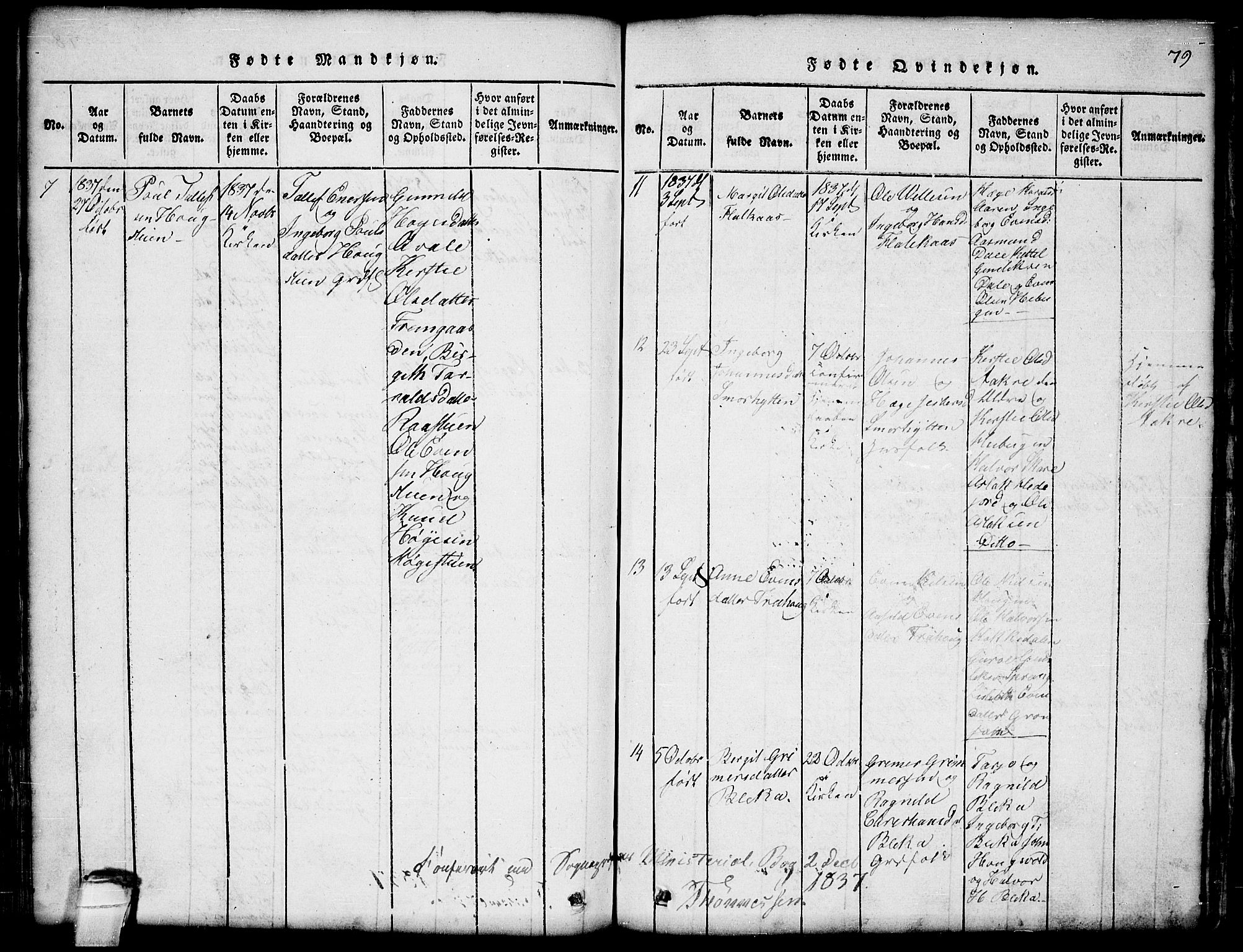 Seljord kirkebøker, AV/SAKO-A-20/G/Gb/L0002: Parish register (copy) no. II 2, 1815-1854, p. 79