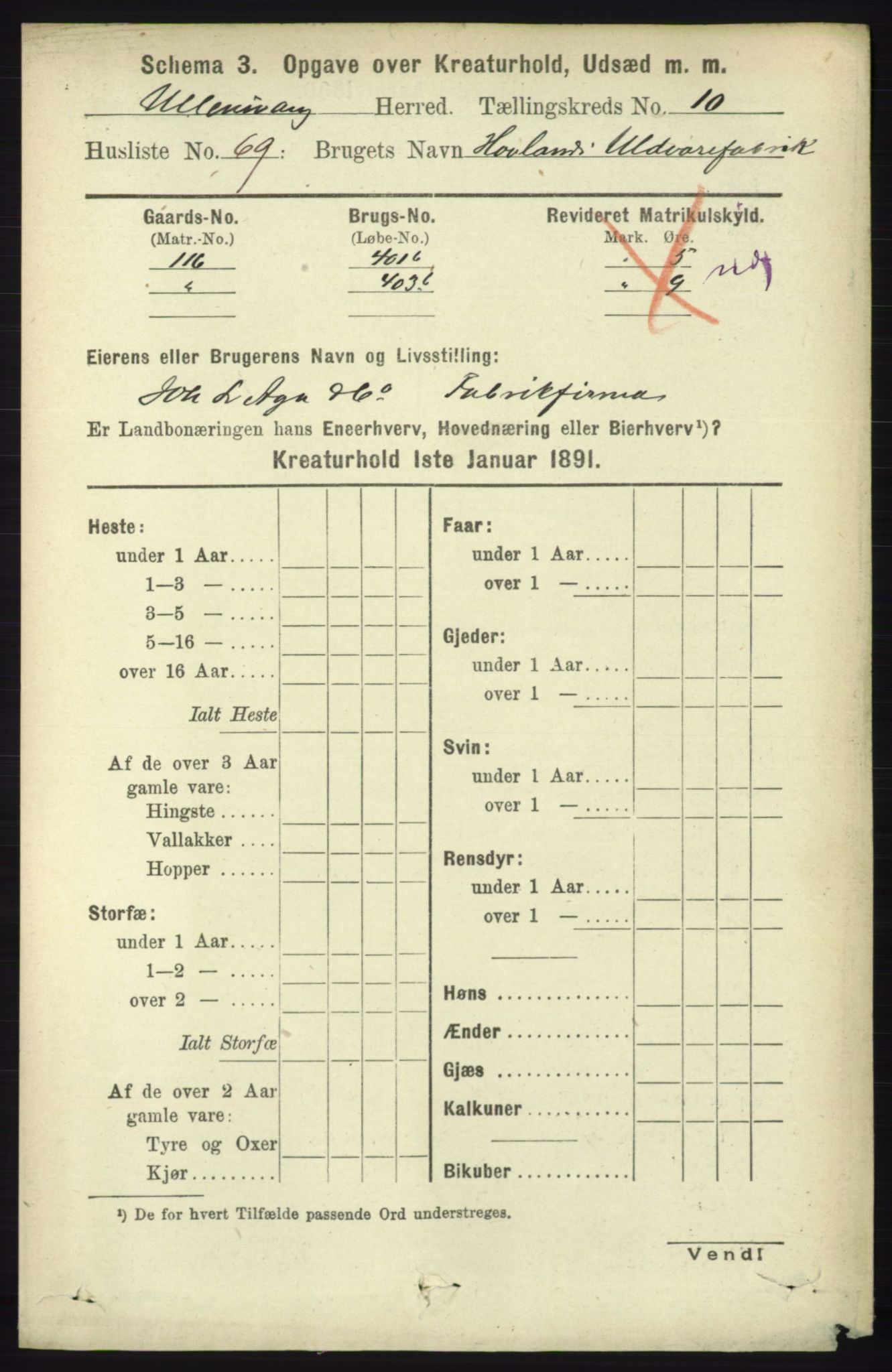 RA, 1891 census for 1230 Ullensvang, 1891, p. 7898