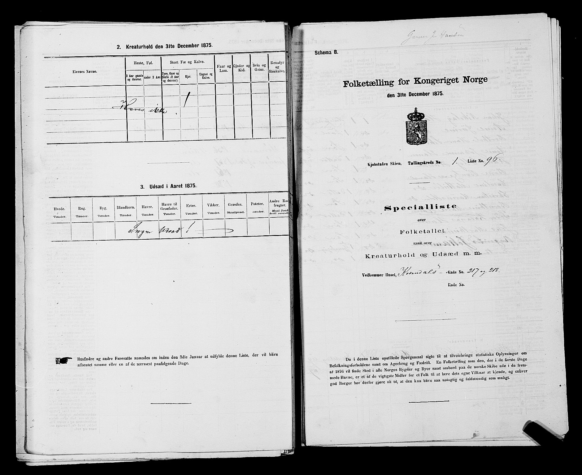 SAKO, 1875 census for 0806P Skien, 1875, p. 239