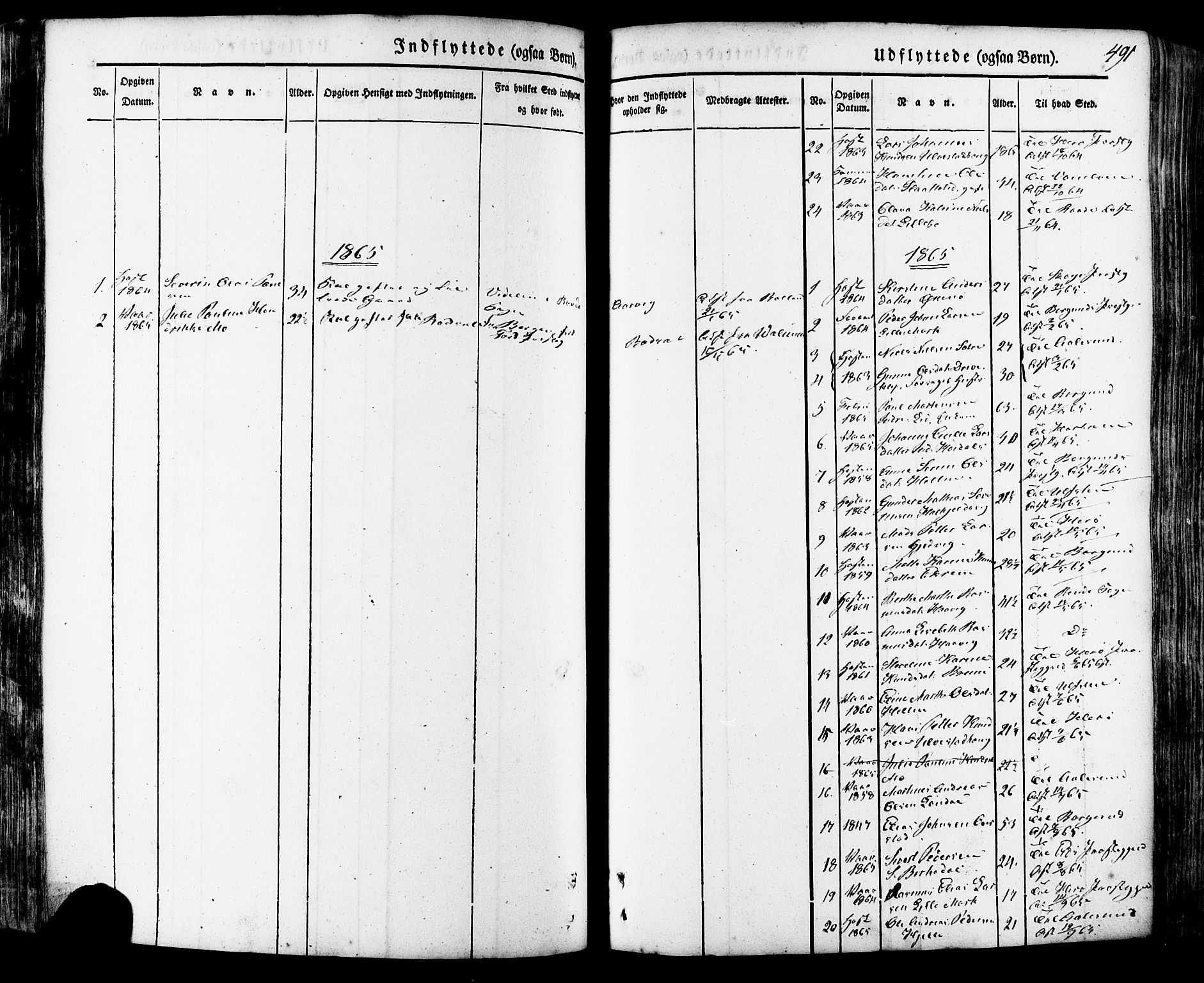 Ministerialprotokoller, klokkerbøker og fødselsregistre - Møre og Romsdal, SAT/A-1454/511/L0140: Parish register (official) no. 511A07, 1851-1878, p. 491