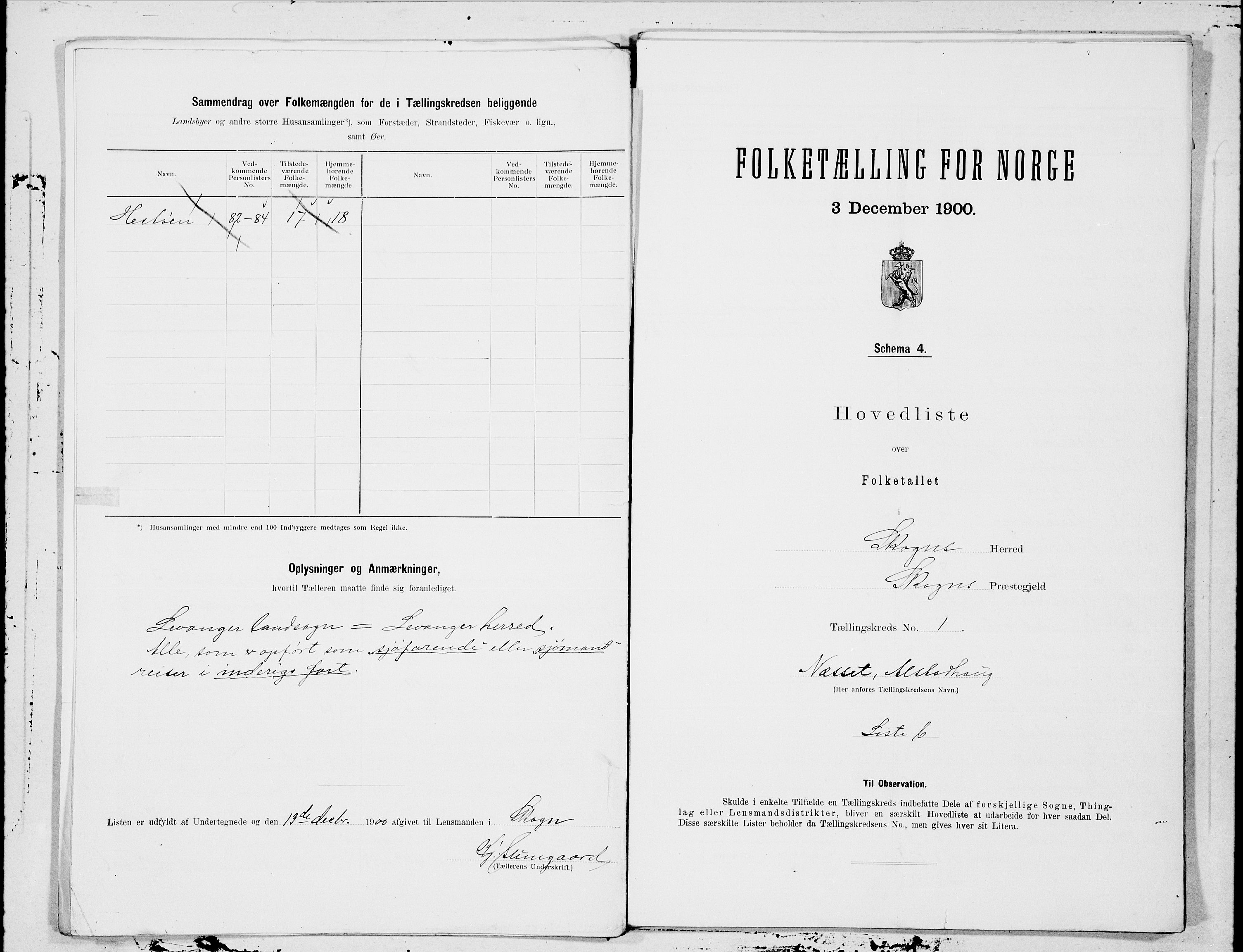 SAT, 1900 census for Skogn, 1900, p. 4