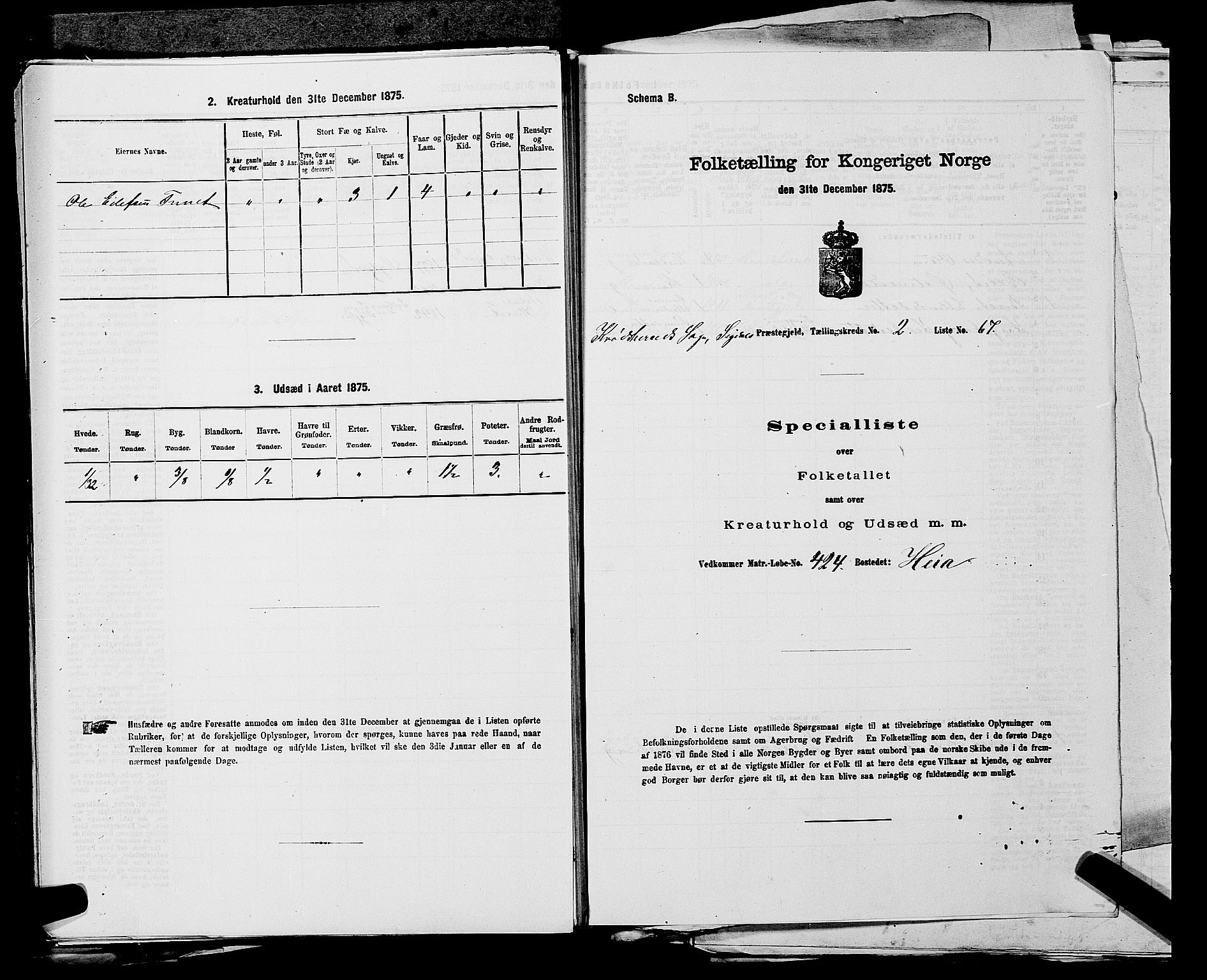 SAKO, 1875 census for 0621P Sigdal, 1875, p. 1476