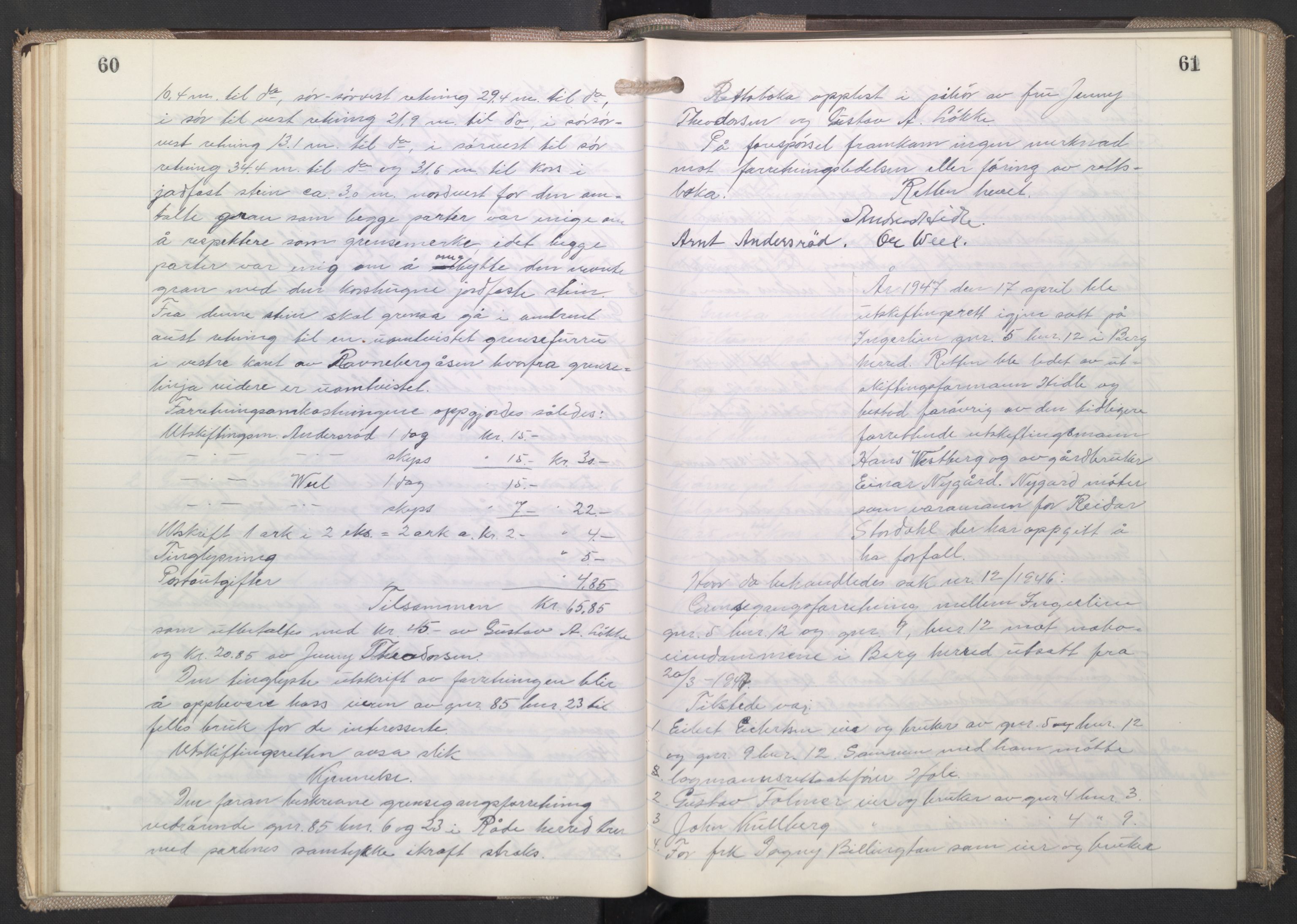 Østfold jordskifterett, AV/SAO-A-10240/F/Fc/L0008: Forhandlingsprotokoller, 1947-1950, p. 60-61