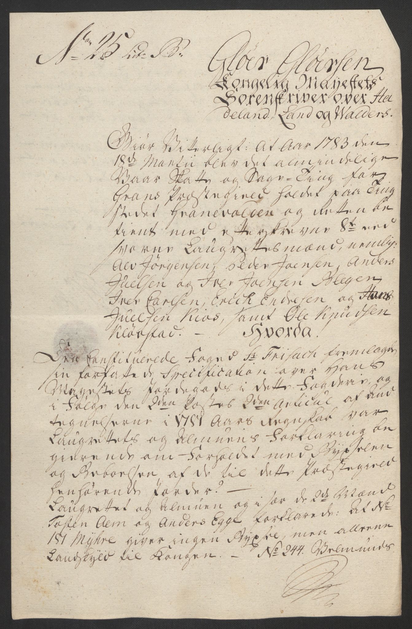 Rentekammeret inntil 1814, Reviderte regnskaper, Fogderegnskap, AV/RA-EA-4092/R19/L1369: Fogderegnskap Toten, Hadeland og Vardal, 1782, p. 119