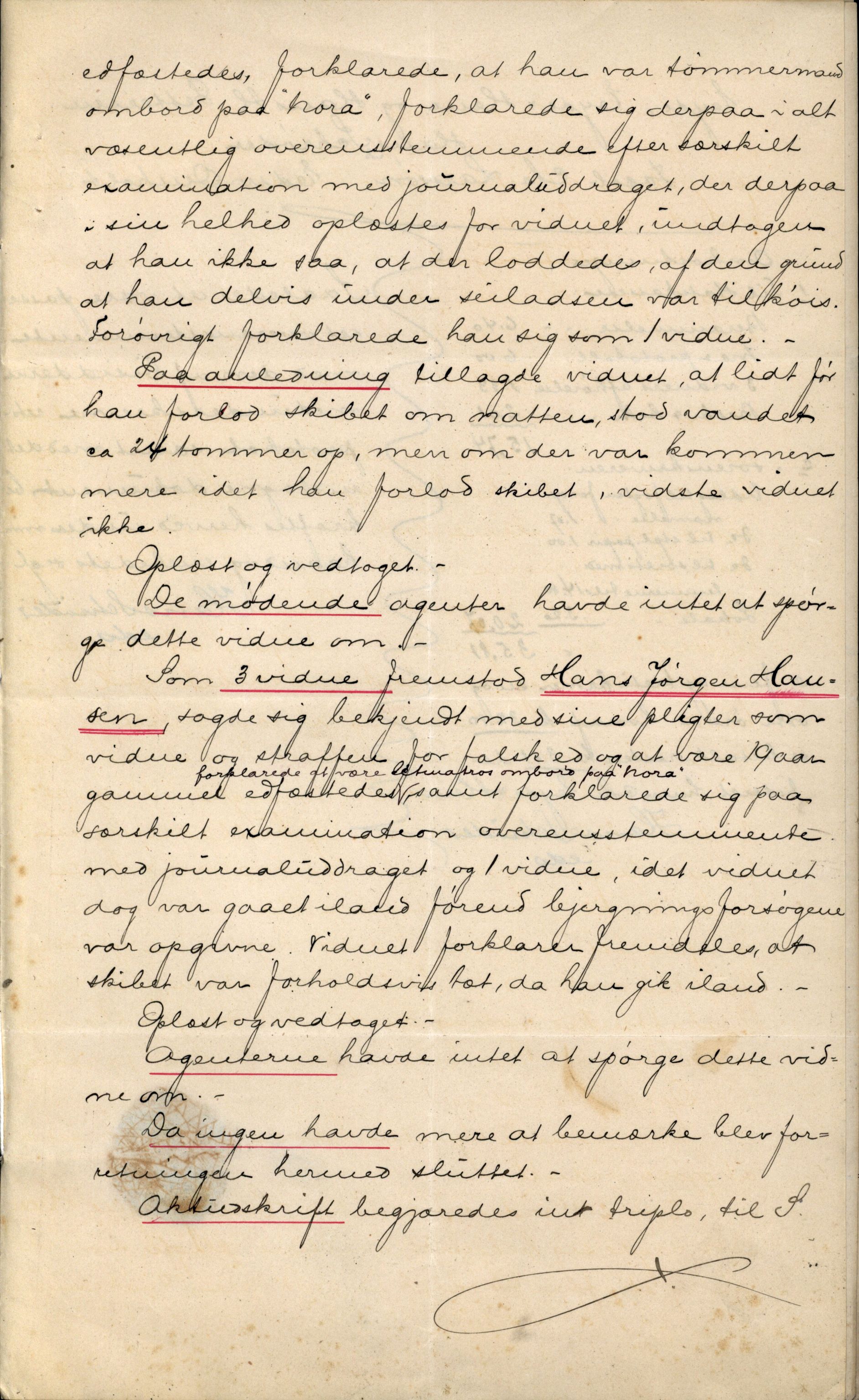 Pa 63 - Østlandske skibsassuranceforening, VEMU/A-1079/G/Ga/L0022/0006: Havaridokumenter / Nora, Ophir, 1888, p. 50