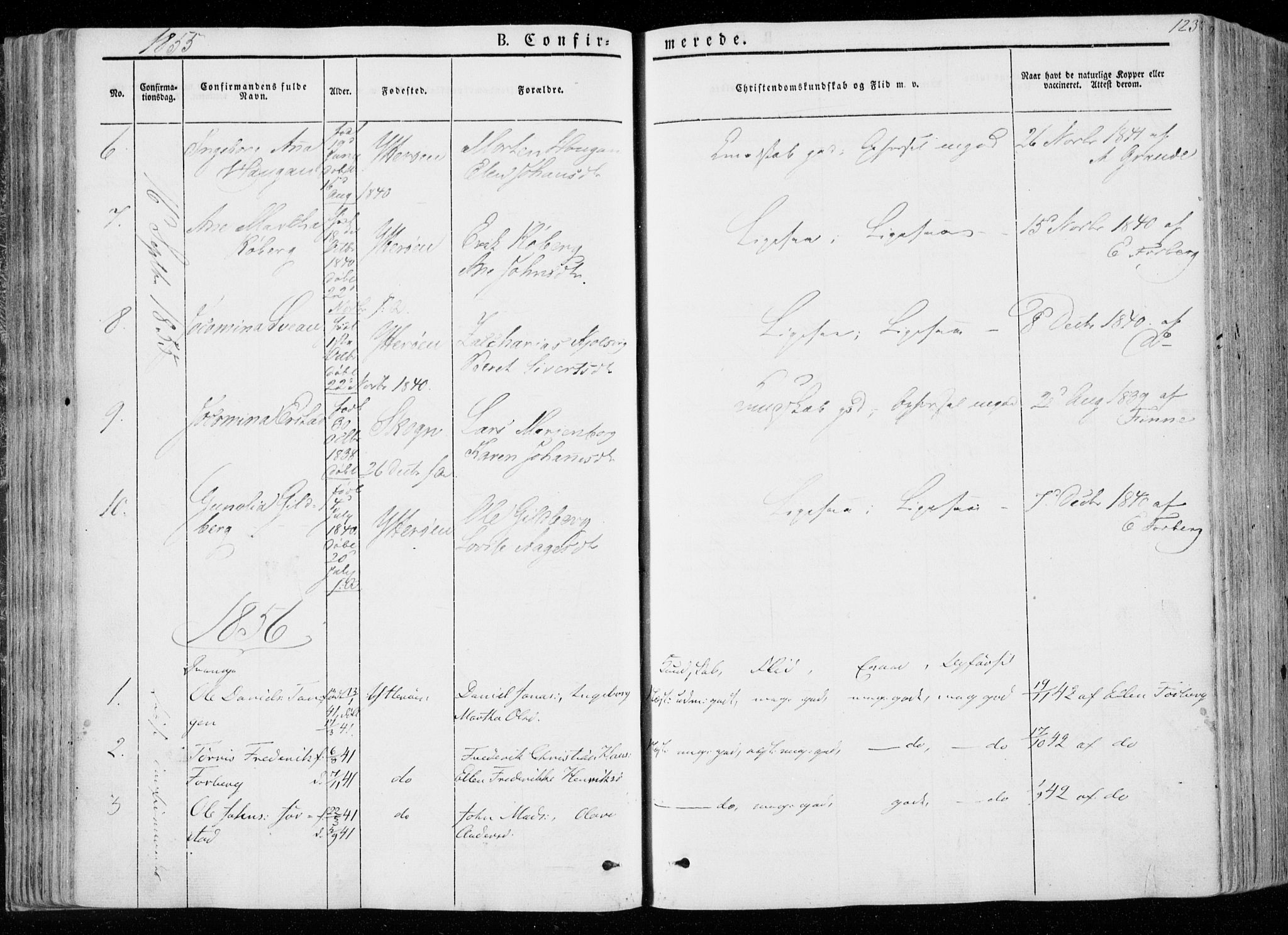 Ministerialprotokoller, klokkerbøker og fødselsregistre - Nord-Trøndelag, SAT/A-1458/722/L0218: Parish register (official) no. 722A05, 1843-1868, p. 123