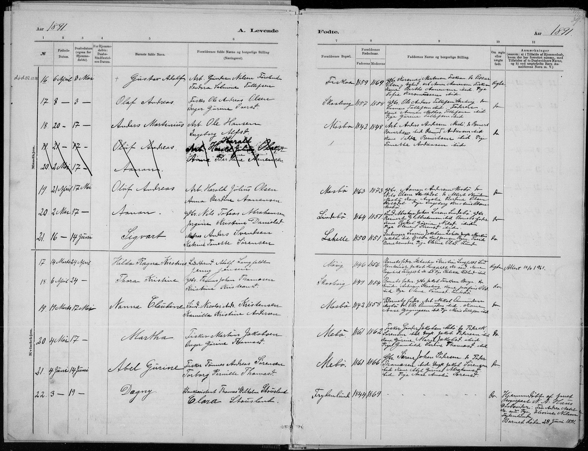 Oddernes sokneprestkontor, SAK/1111-0033/F/Fa/Faa/L0009: Parish register (official) no. A 9, 1884-1896, p. 39
