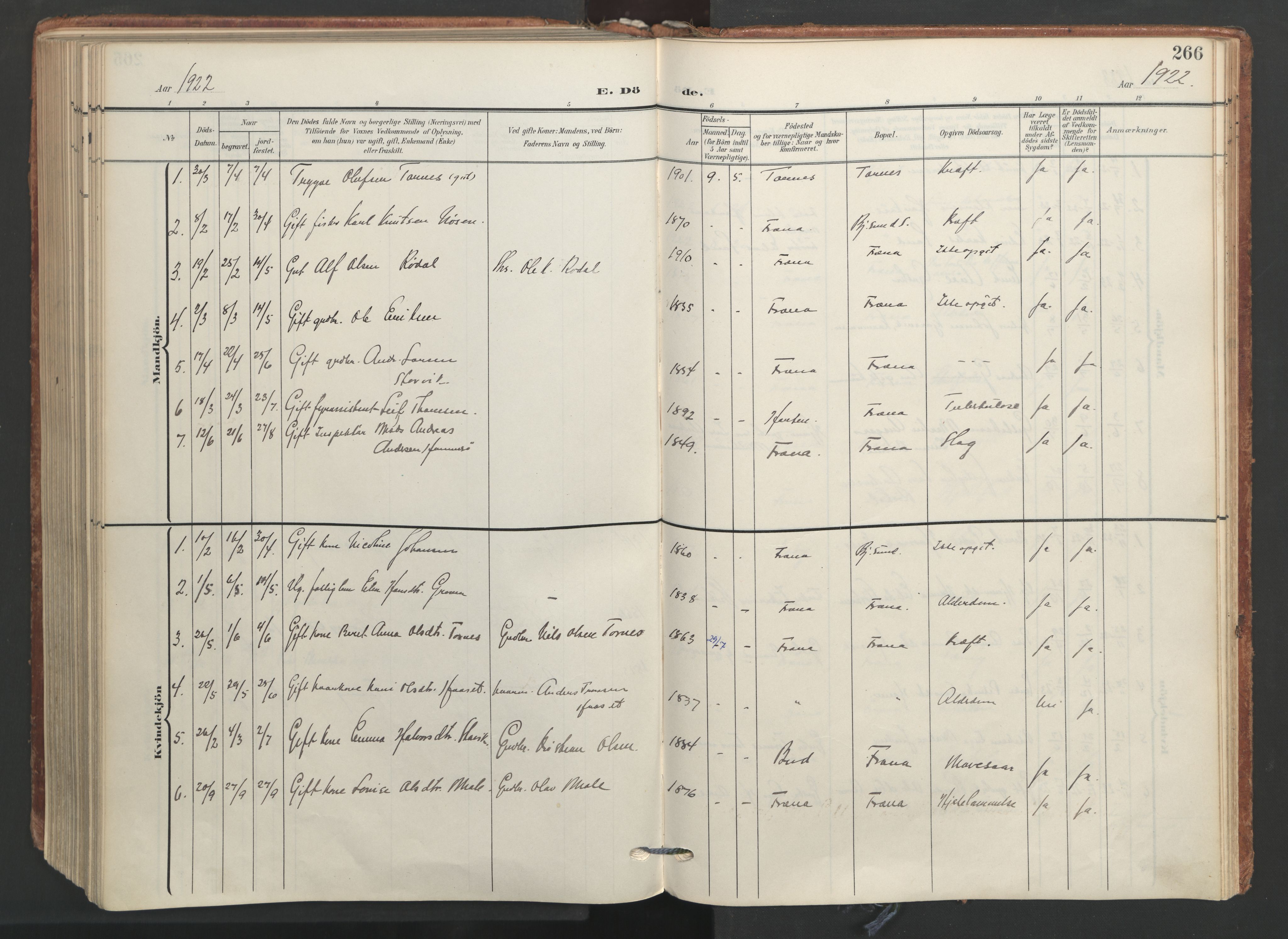 Ministerialprotokoller, klokkerbøker og fødselsregistre - Møre og Romsdal, AV/SAT-A-1454/565/L0751: Parish register (official) no. 565A05, 1905-1979, p. 266