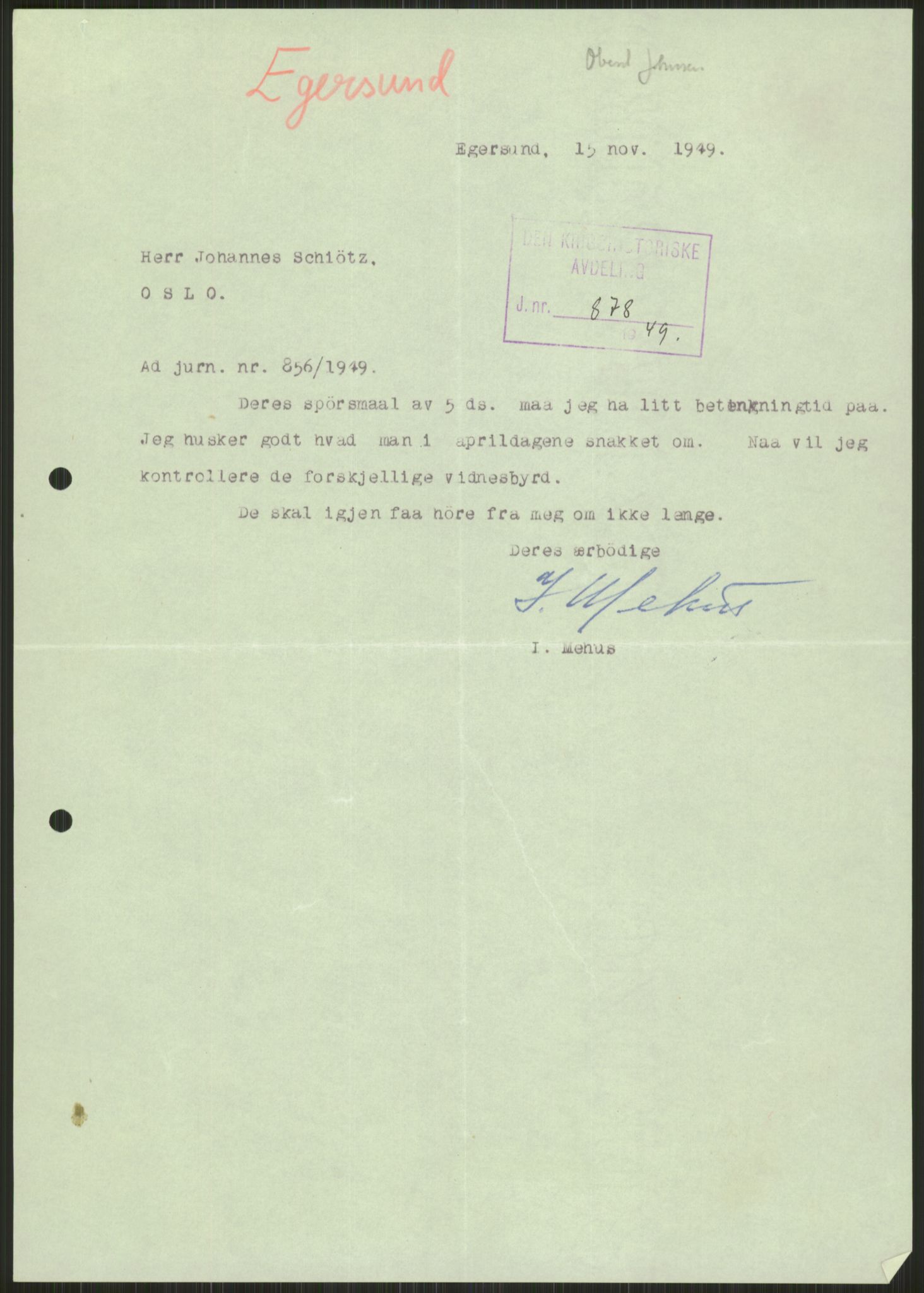 Forsvaret, Forsvarets krigshistoriske avdeling, AV/RA-RAFA-2017/Y/Ya/L0015: II-C-11-31 - Fylkesmenn.  Rapporter om krigsbegivenhetene 1940., 1940, p. 50