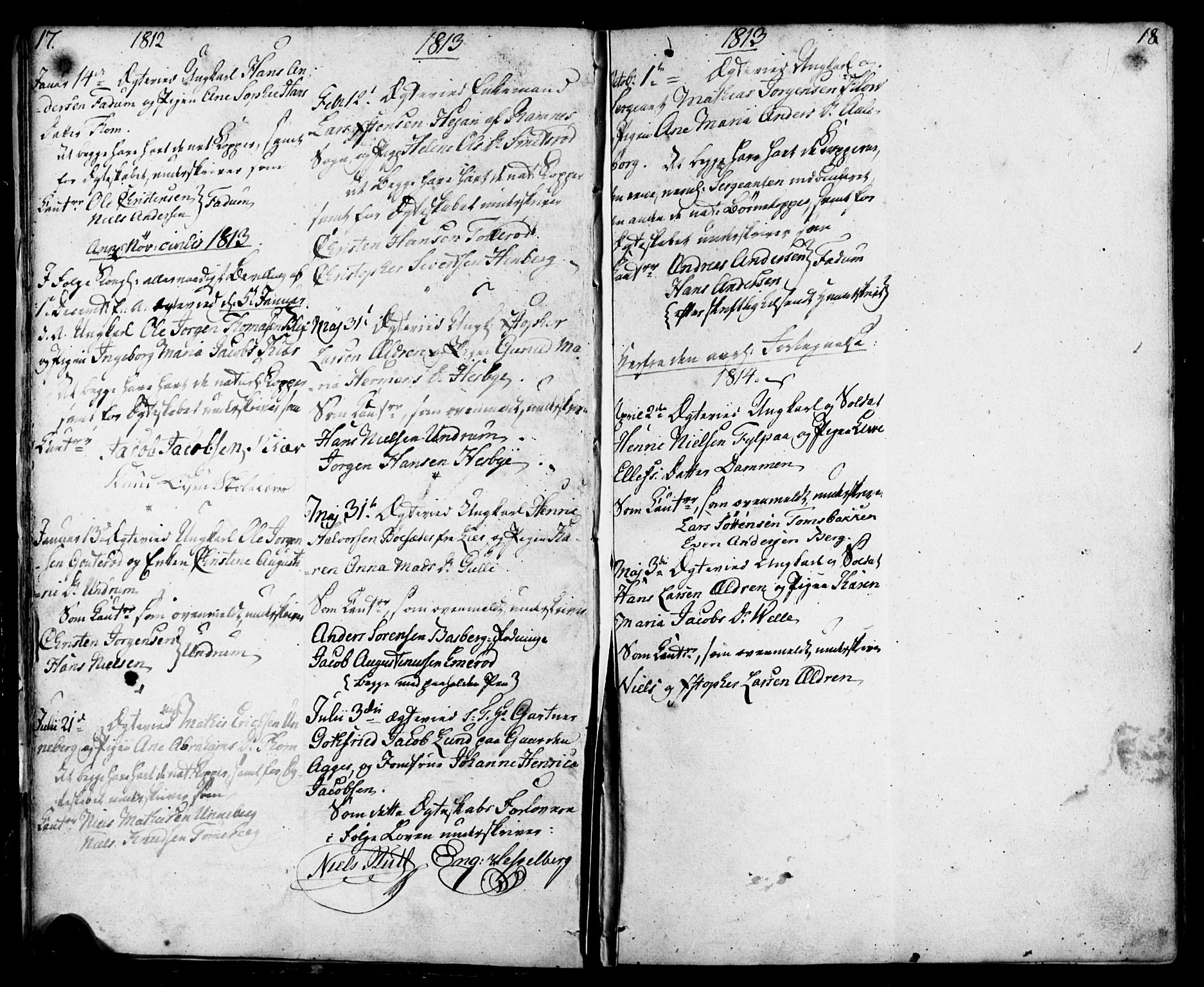 Sem kirkebøker, AV/SAKO-A-5/F/Fa/L0003: Parish register (official) no. I 3, 1799-1814, p. 17-18